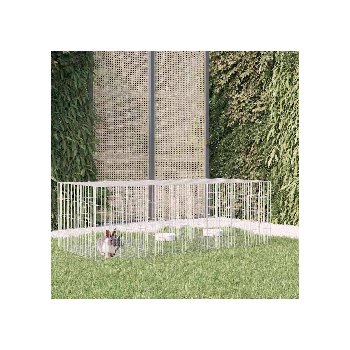 Cage à lapin 3 panneaux 163x79x54 cm Fer galvanisé