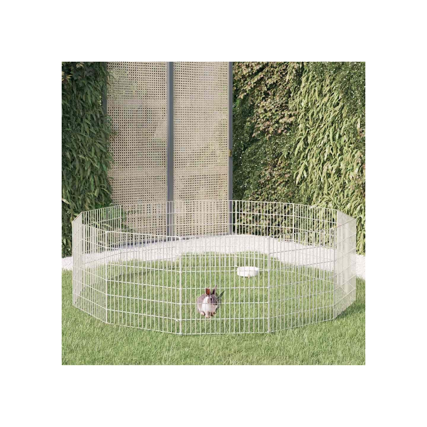 Enclos d'animaux en liberté 12 panneaux 54x60 cm fer galvanisé