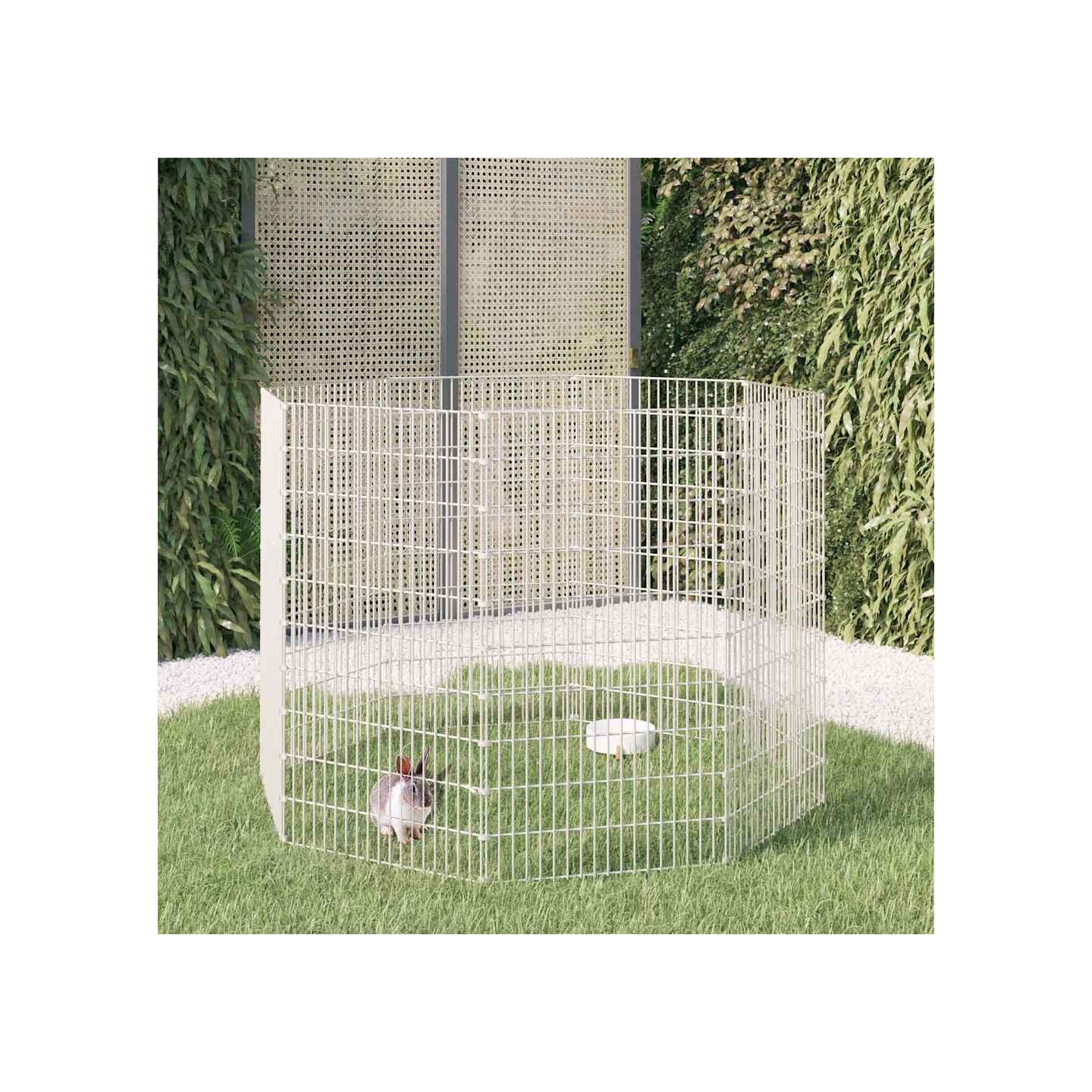 Enclos pour animaux en liberté 8 panneaux 54 x 100 cm Fer galvanisé