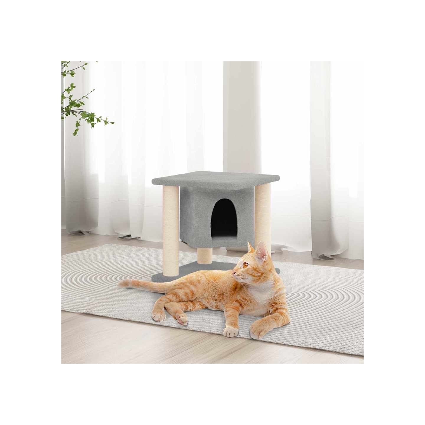 Arbre à chat avec griffoirs en sisal Gris clair 37 cm