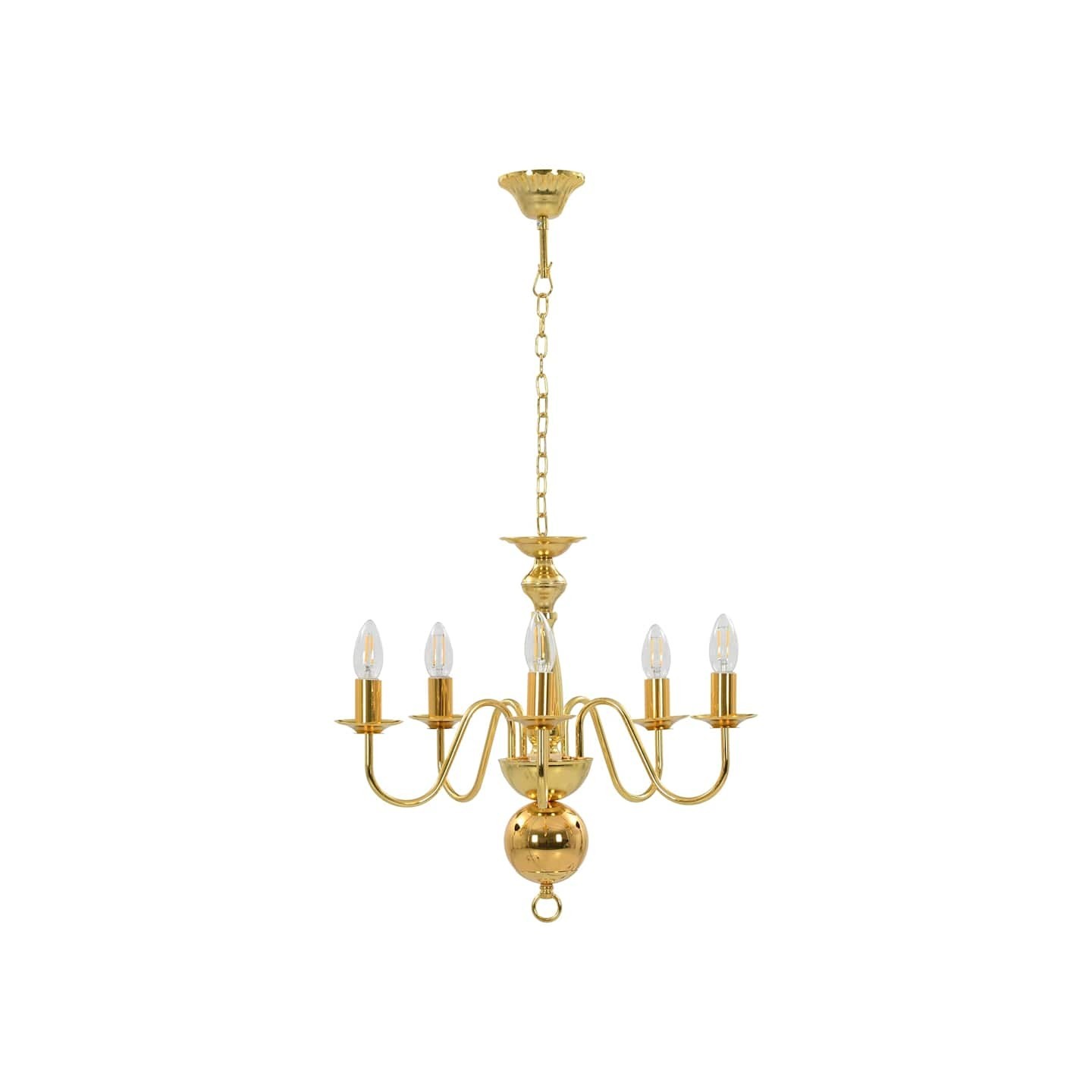 Lustre Doré 5 ampoules E14