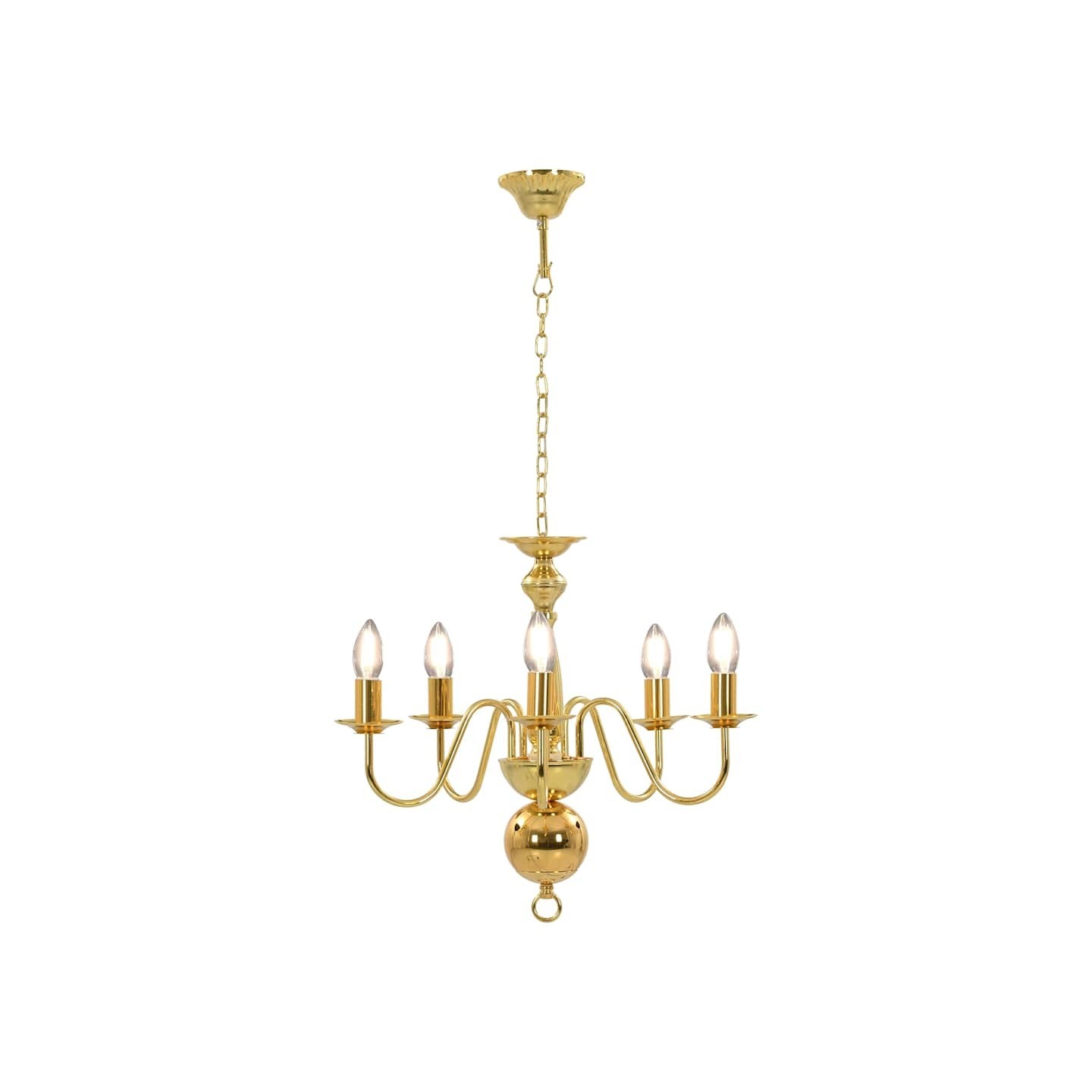 Lustre Doré 5 ampoules E14