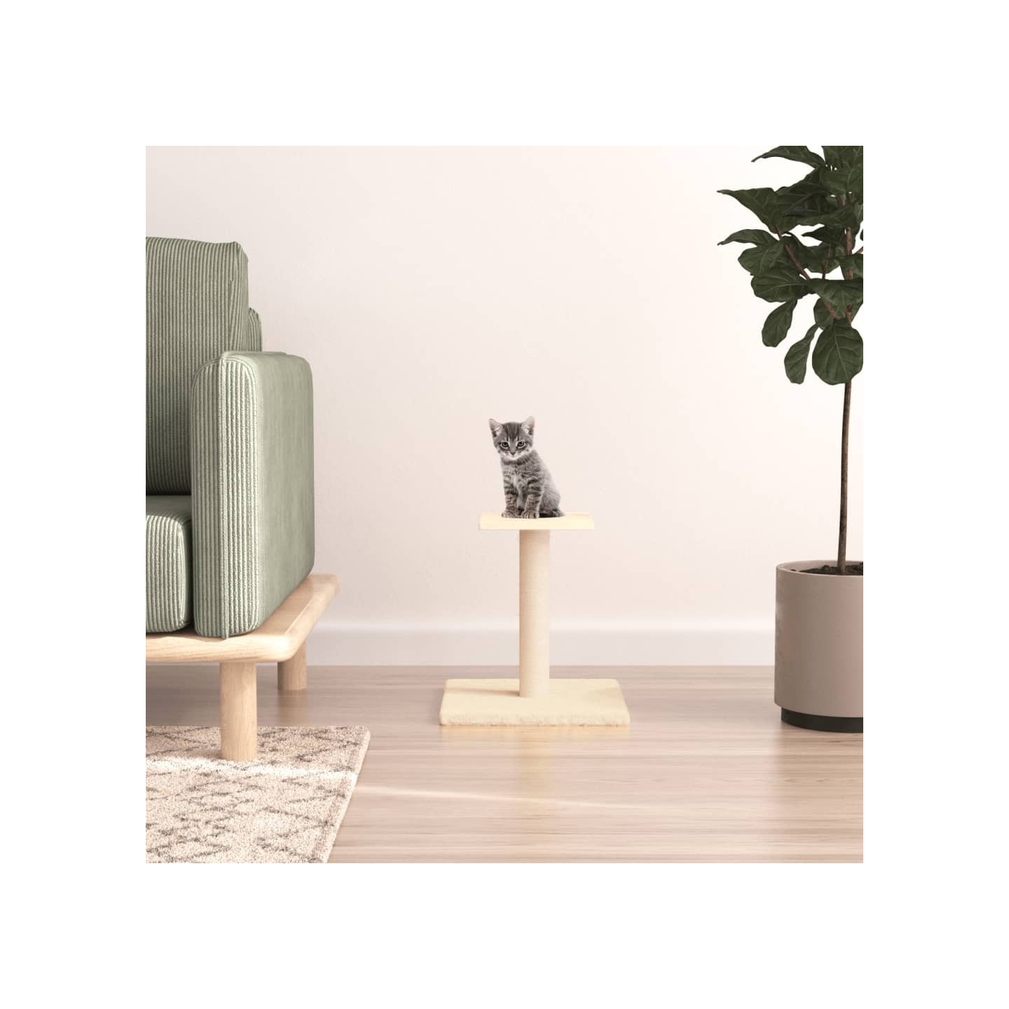 Arbre à chat avec plate-forme crème 38 cm