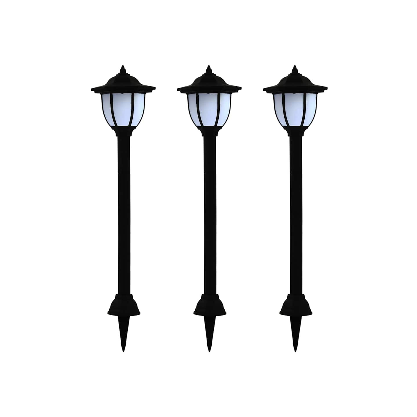 Lampe solaire à LED d'extérieur 3 pcs Noir