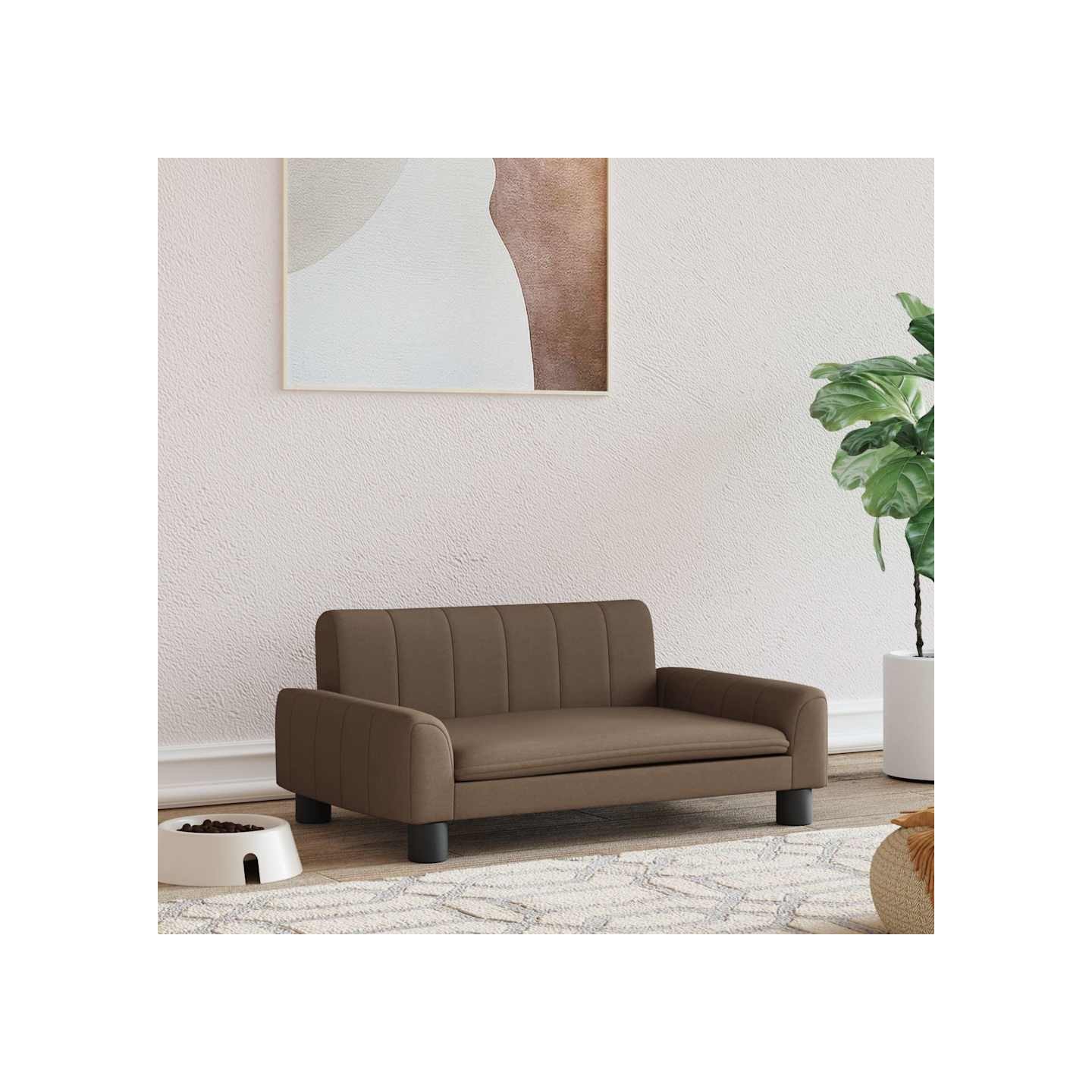 Lit pour chien marron 70x45x30 cm tissu