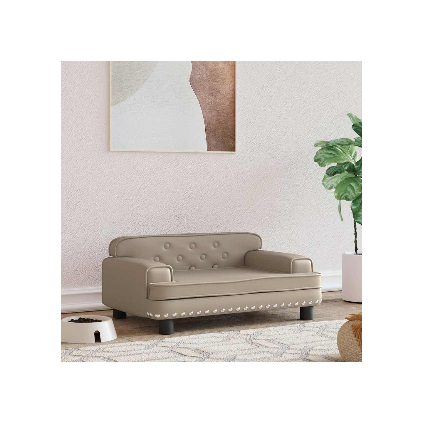 Lit pour chien cappuccino 70x45x30 cm similicuir