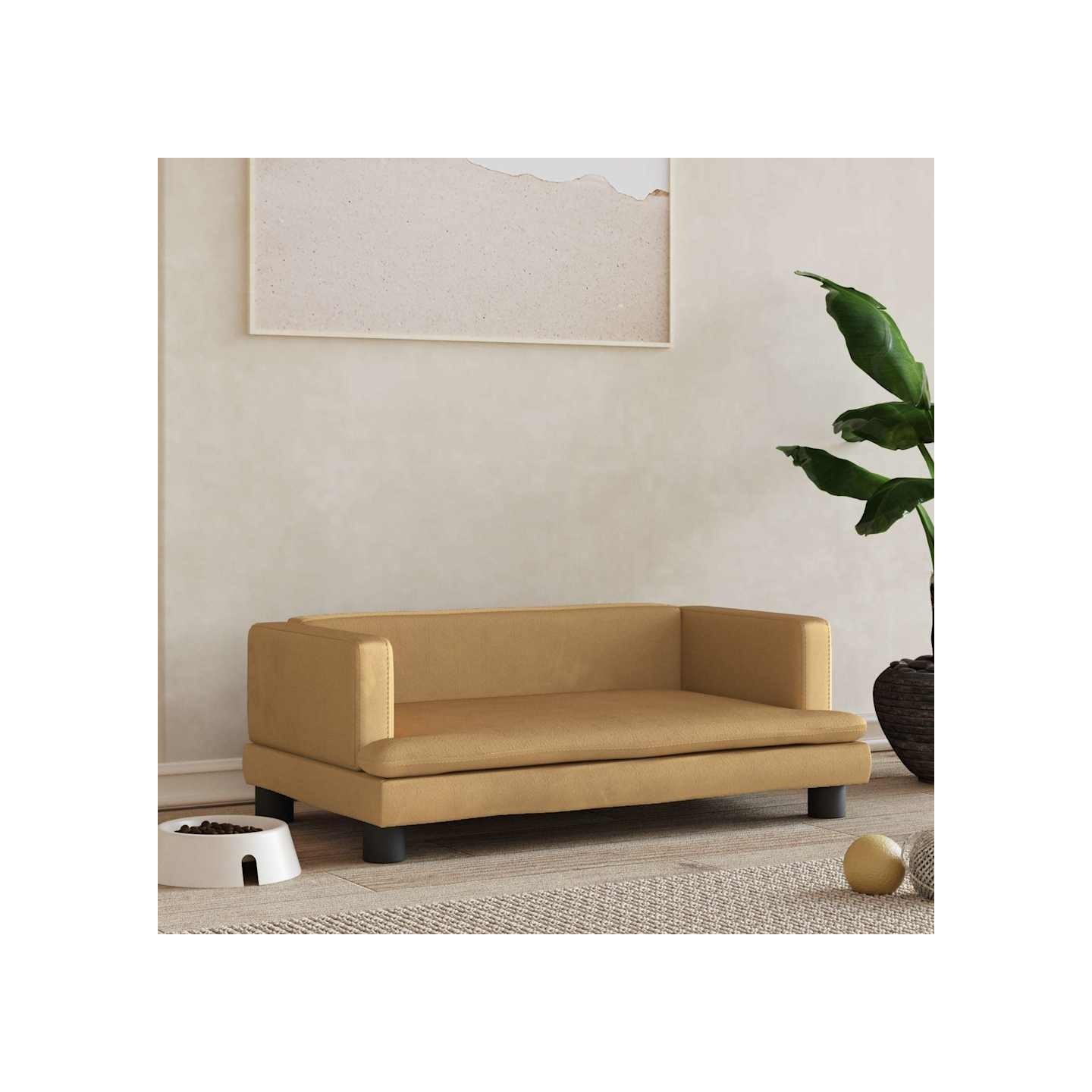 Lit pour chien marron 80x45x30 cm velours