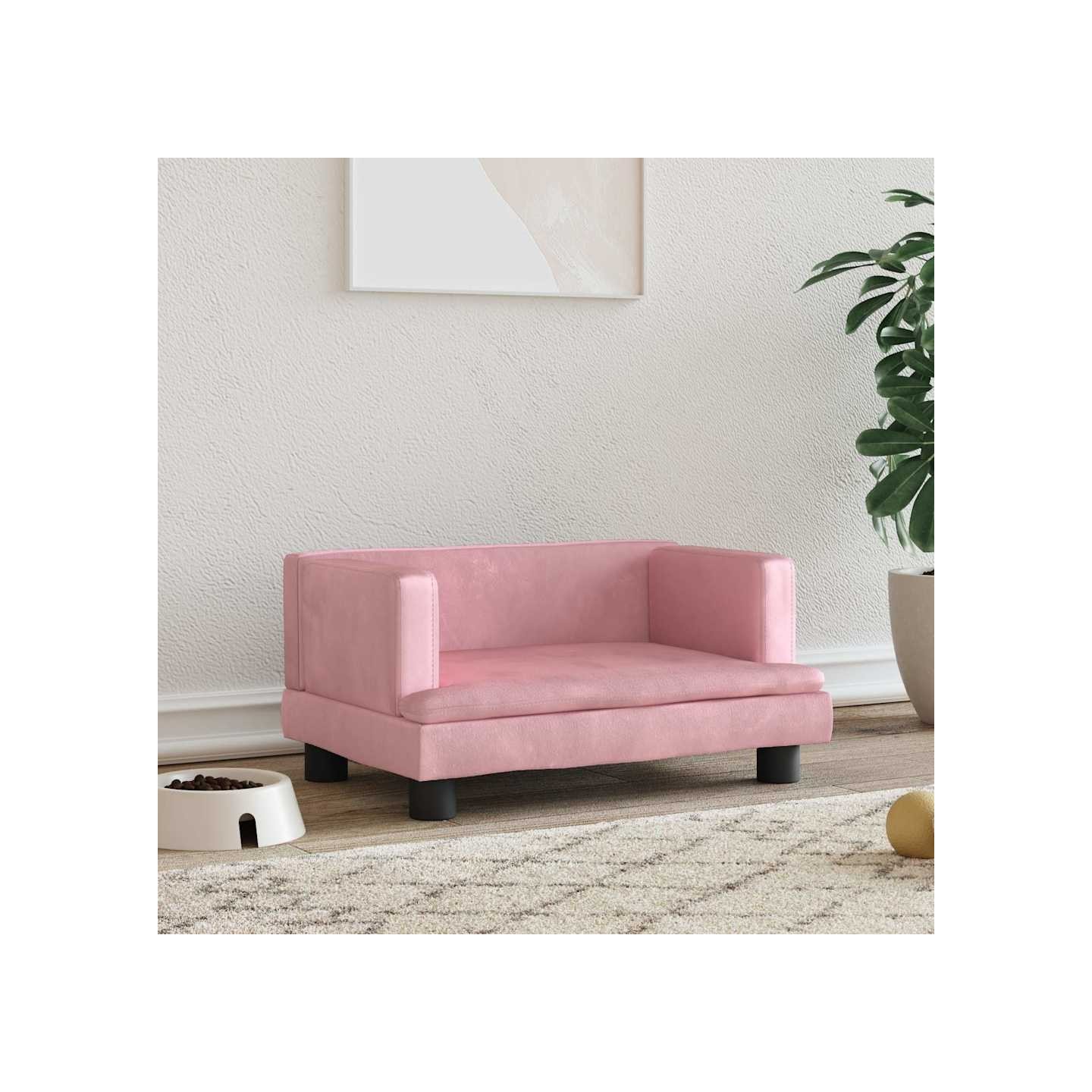 Lit pour chien rose 60x40x30 cm velours