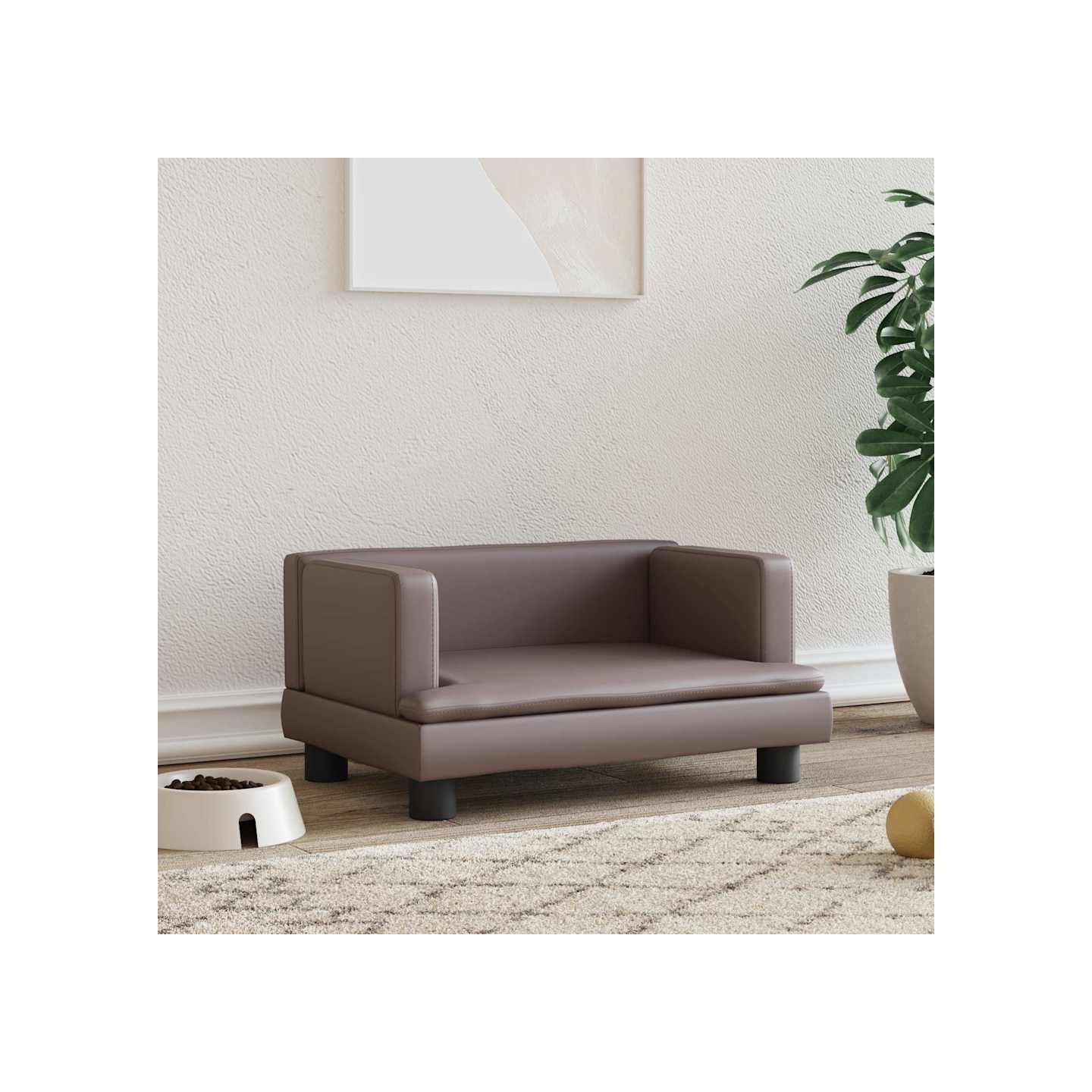 Lit pour chien marron 60x40x30 cm similicuir