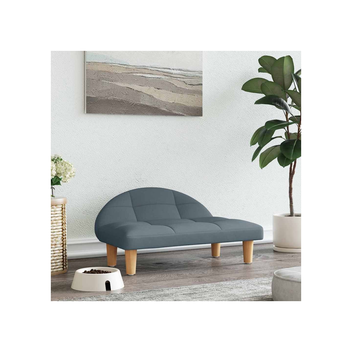 Lit pour chien gris foncé 70x52x30 cm tissu
