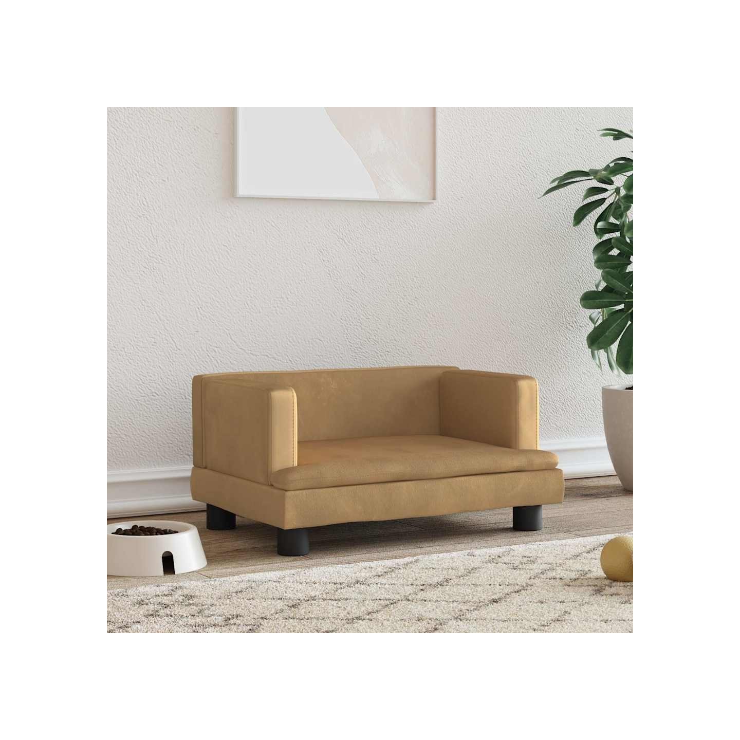 Lit pour chien marron 60x40x30 cm velours