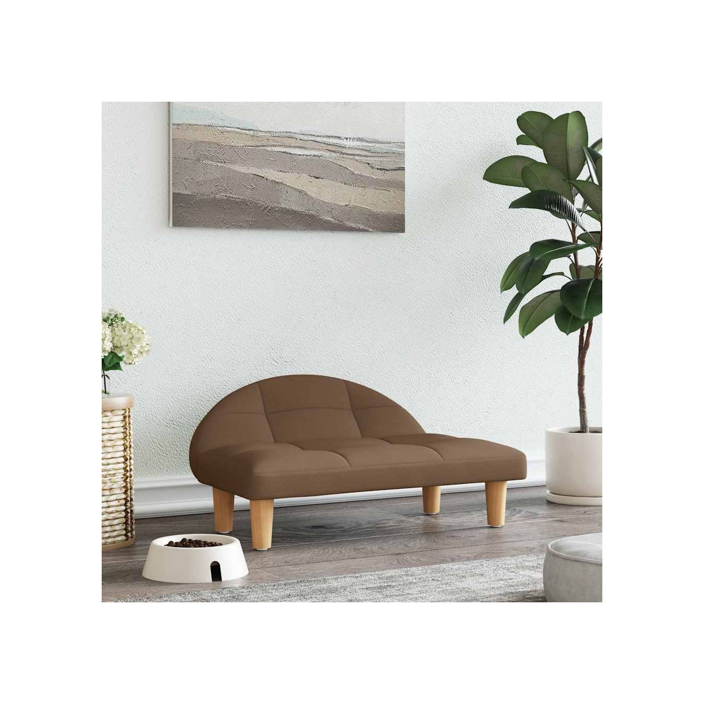 Lit pour chien marron 70x52x30 cm tissu