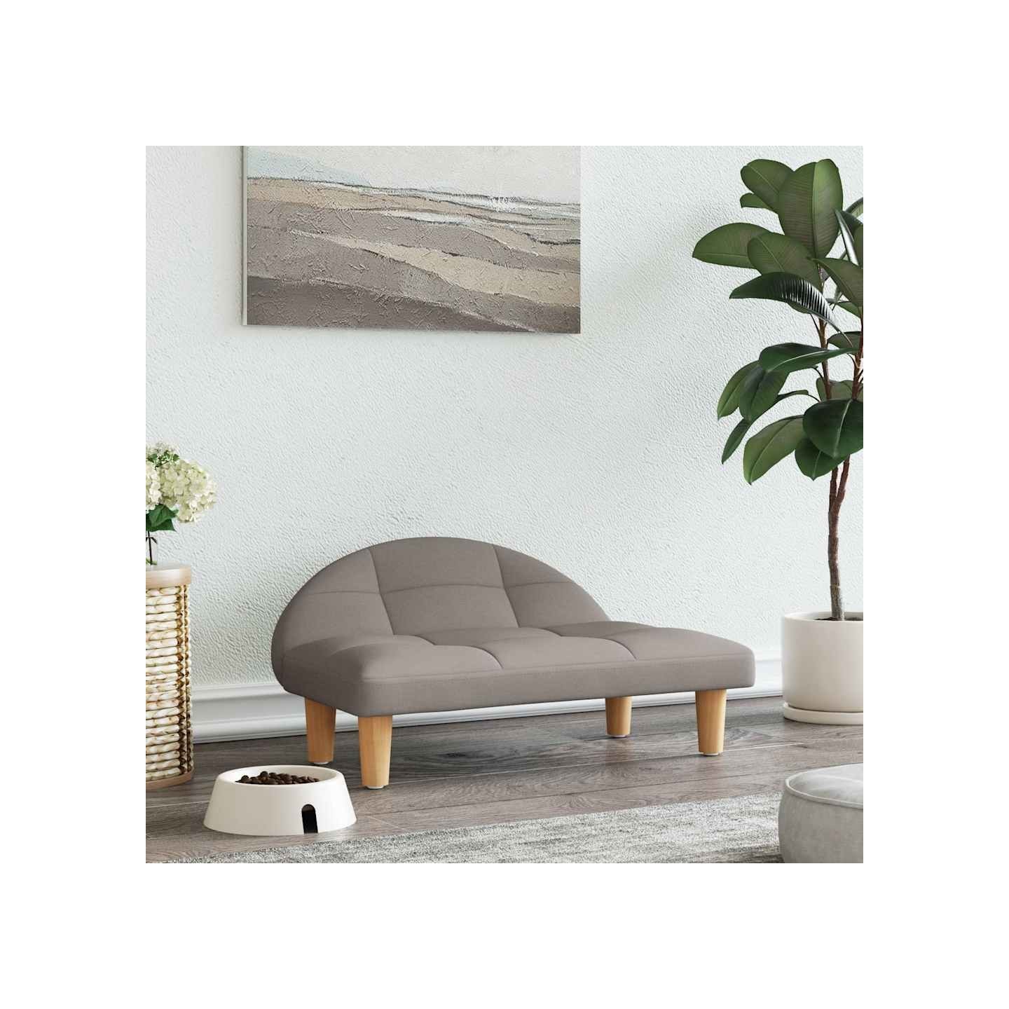 Lit pour chien taupe 70x52x30 cm tissu
