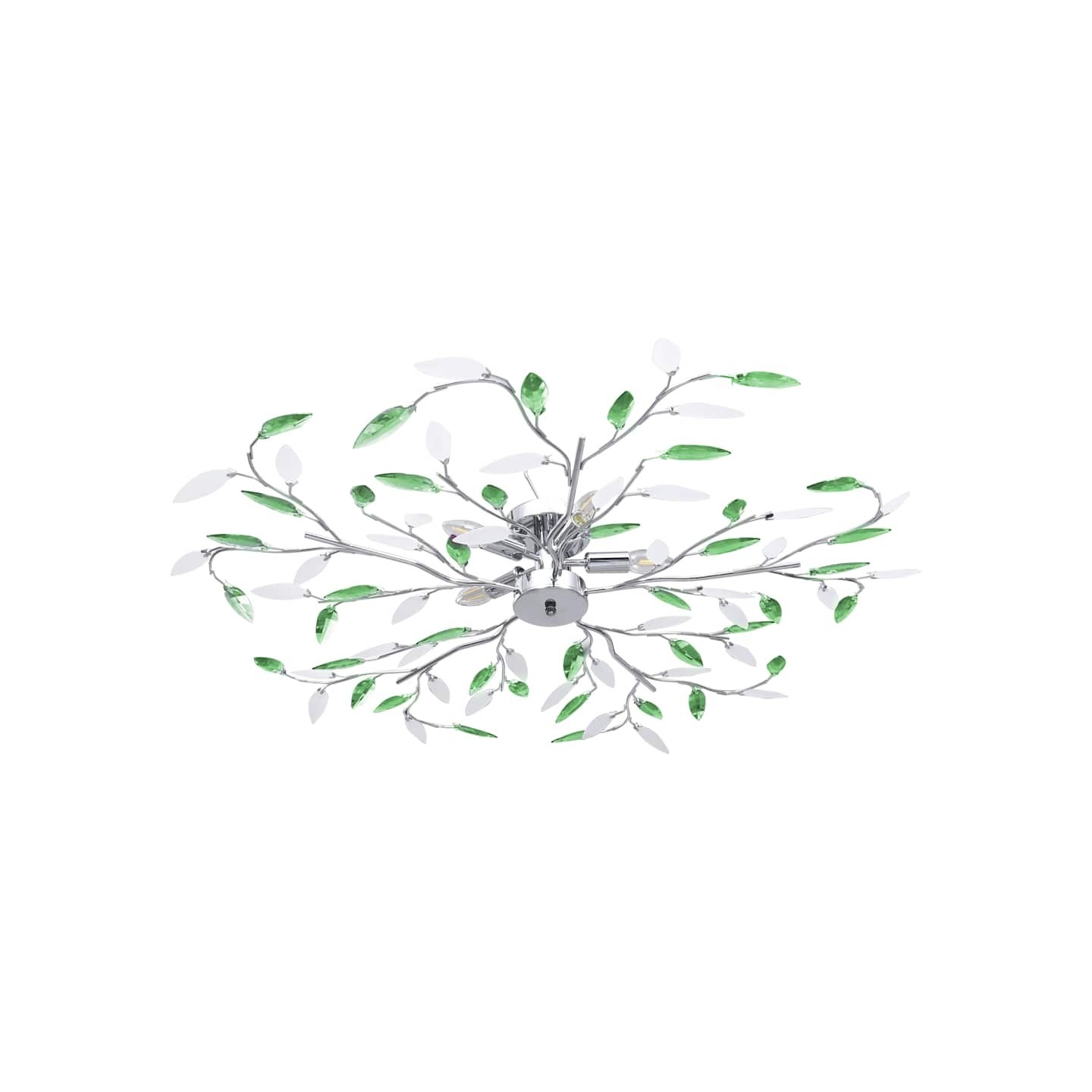 Plafonnier à bras en cristal acrylique 5 ampoules E14 Vert