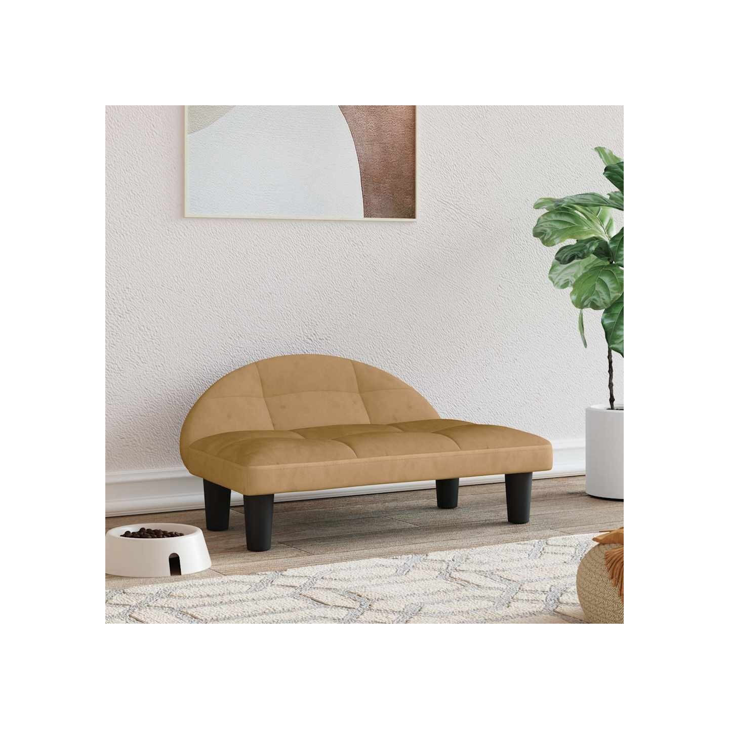 Lit pour chien marron 70x52x30 cm velours