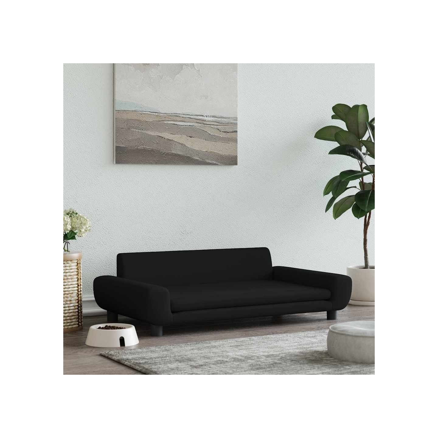 Lit pour chien noir 100x54x33 cm velours