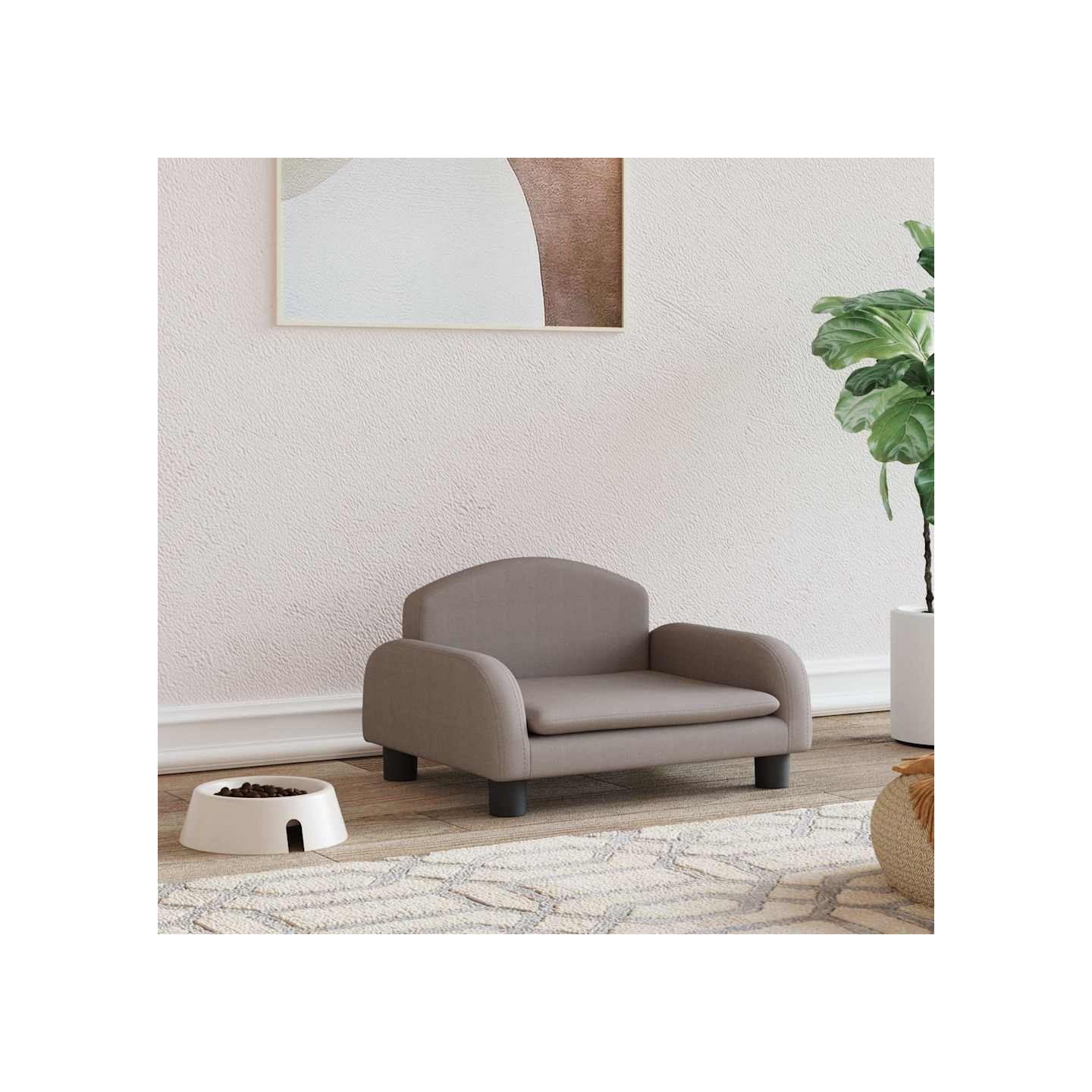 Lit pour chien taupe 50x40x30 cm tissu