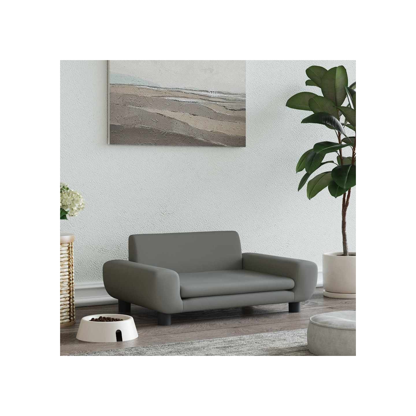 Lit pour chien gris foncé 70x45x33 cm velours