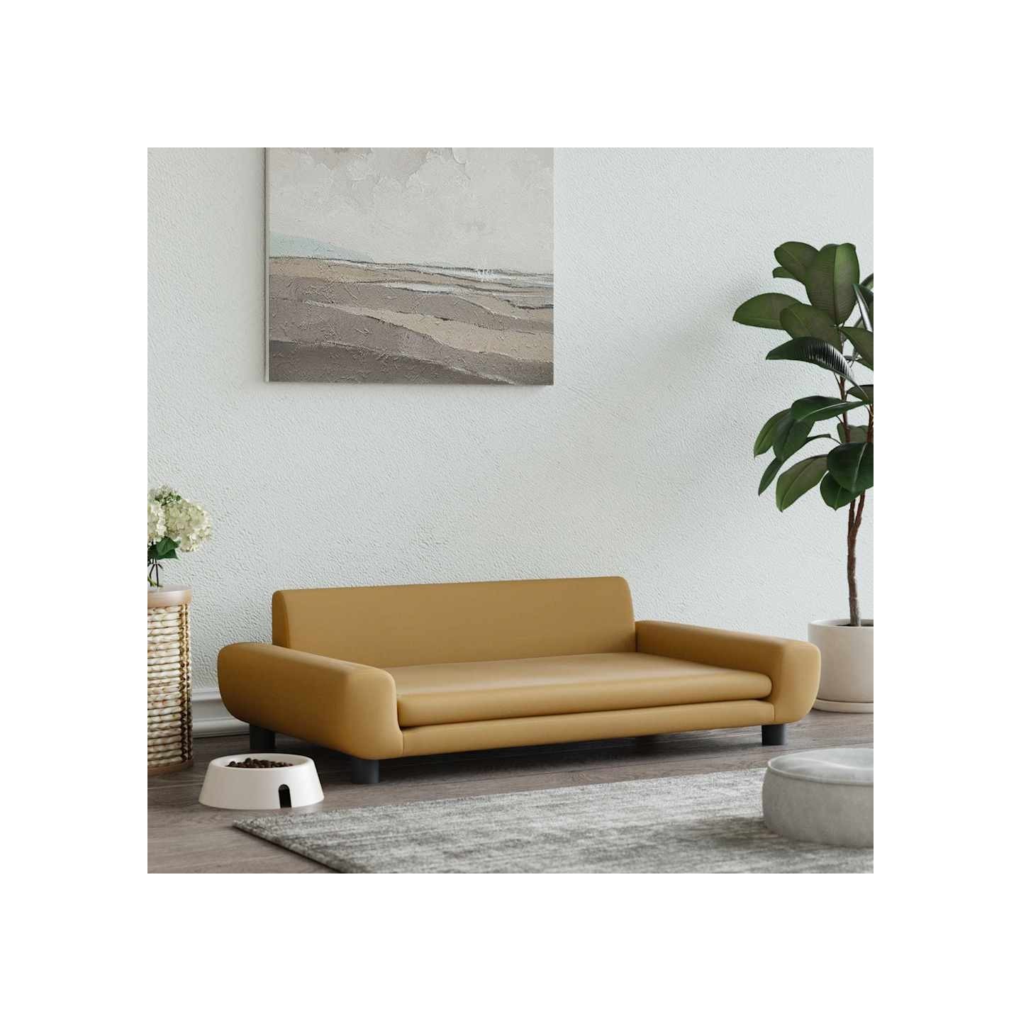 Lit pour chien marron 100x54x33 cm velours