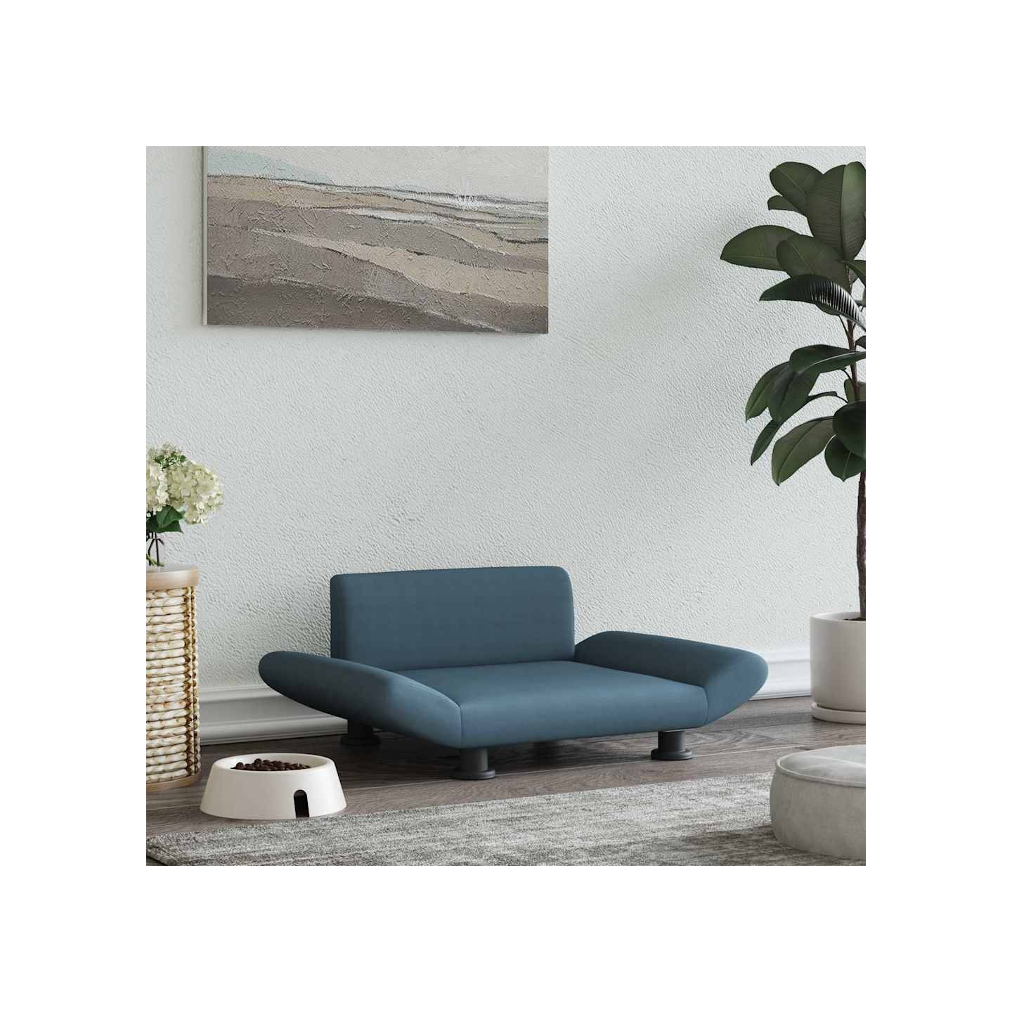 Lit pour chien gris foncé 70x45x28 cm tissu
