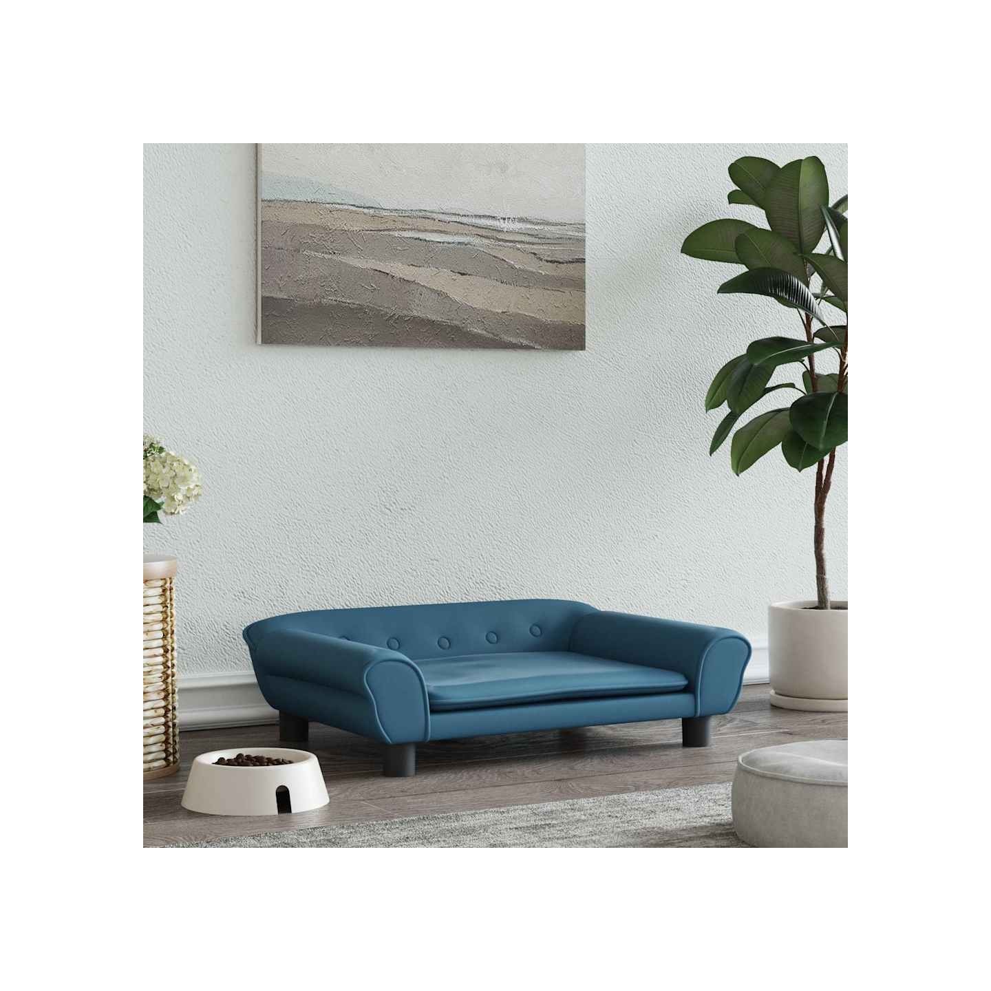 Lit pour chien bleu 70x48x22 cm velours