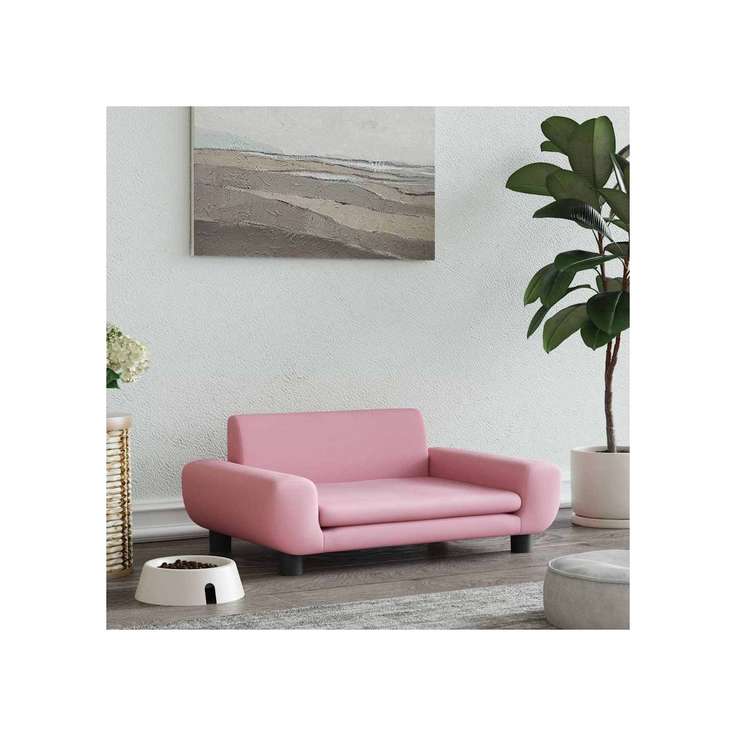 Lit pour chien rose 70x45x33 cm velours