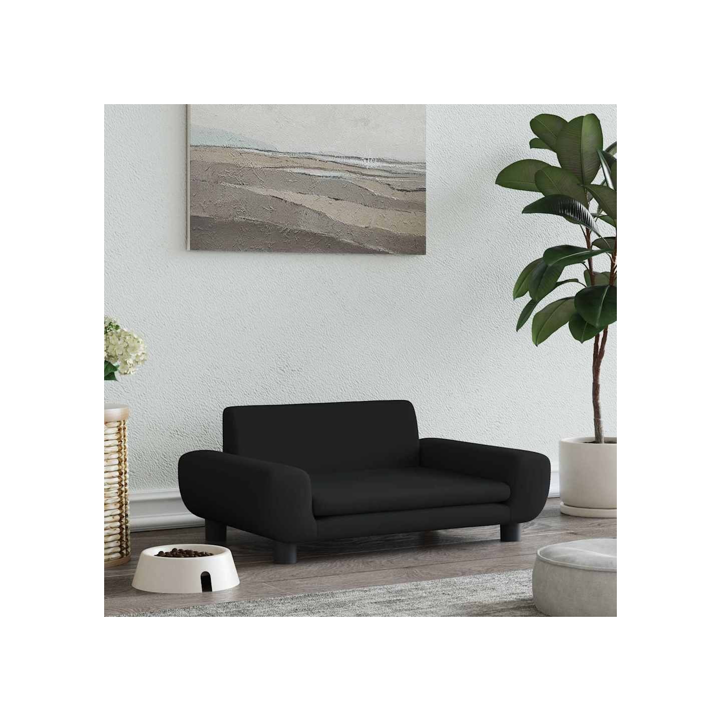 Lit pour chien noir 70x45x33 cm velours