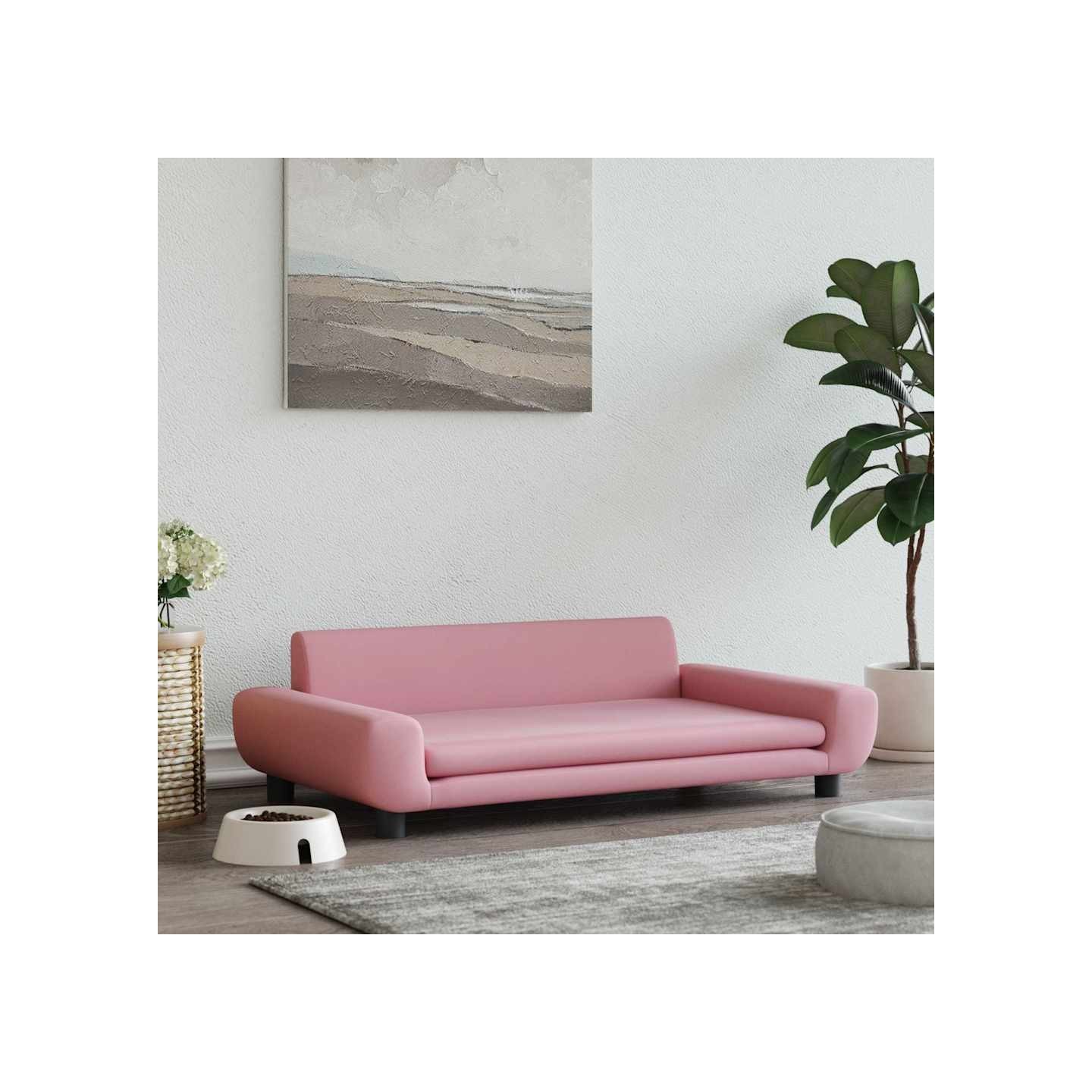 Lit pour chien rose 100x54x33 cm velours