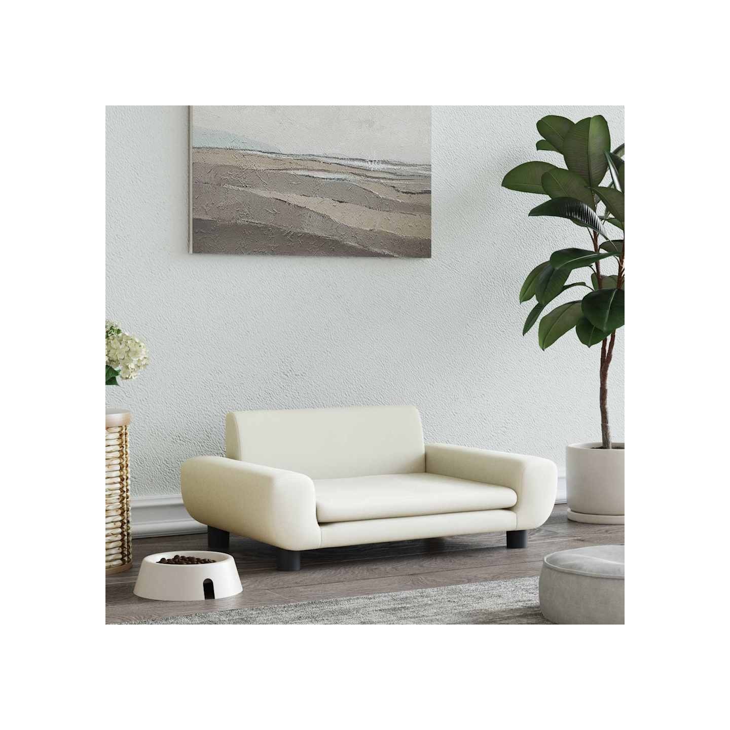 Lit pour chien crème 70x45x33 cm velours