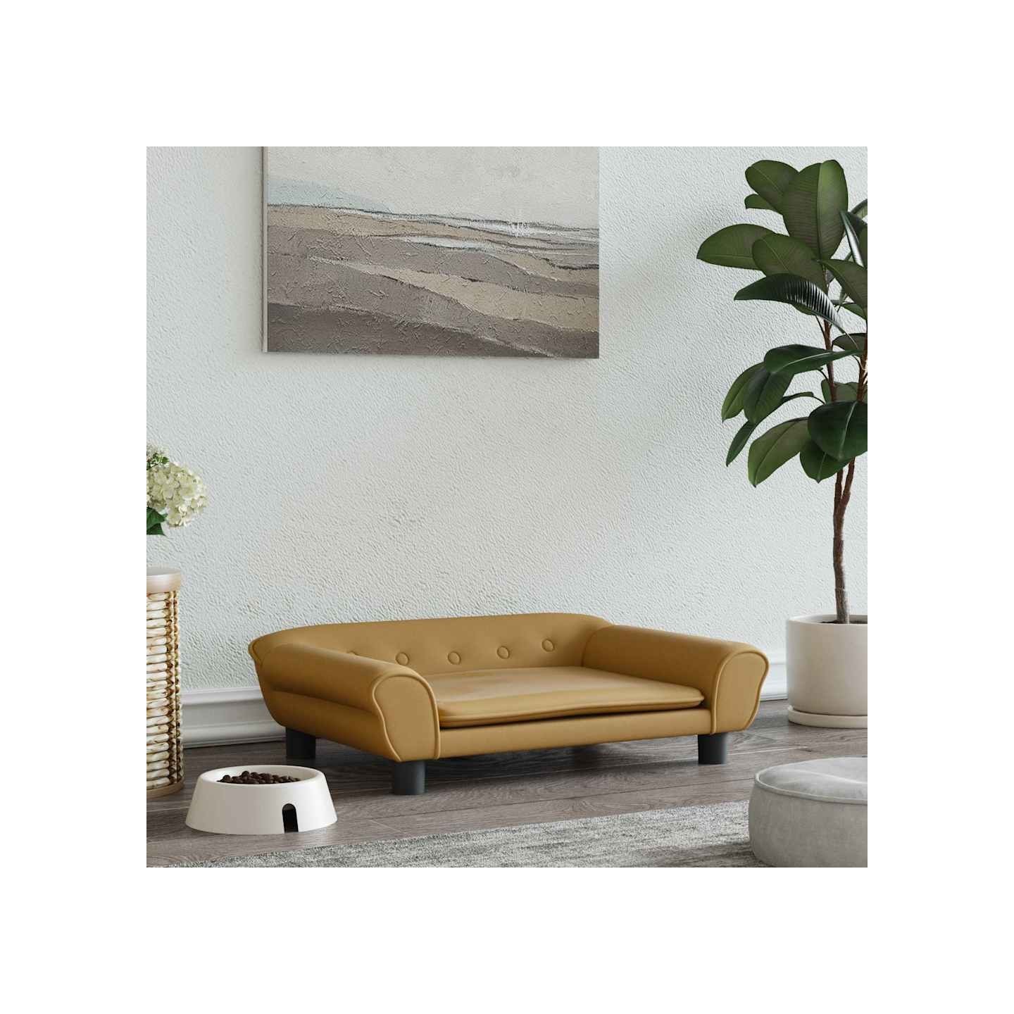 Lit pour chien marron 70x48x22 cm velours