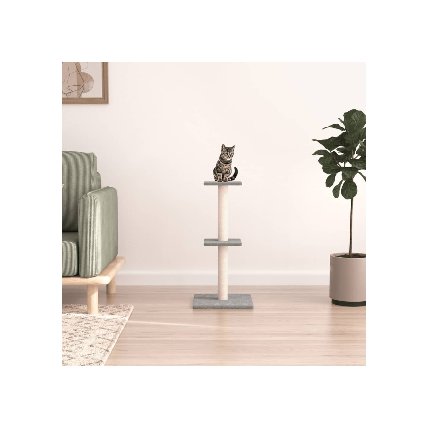 Arbre à chat avec griffoirs en sisal gris clair 73 cm