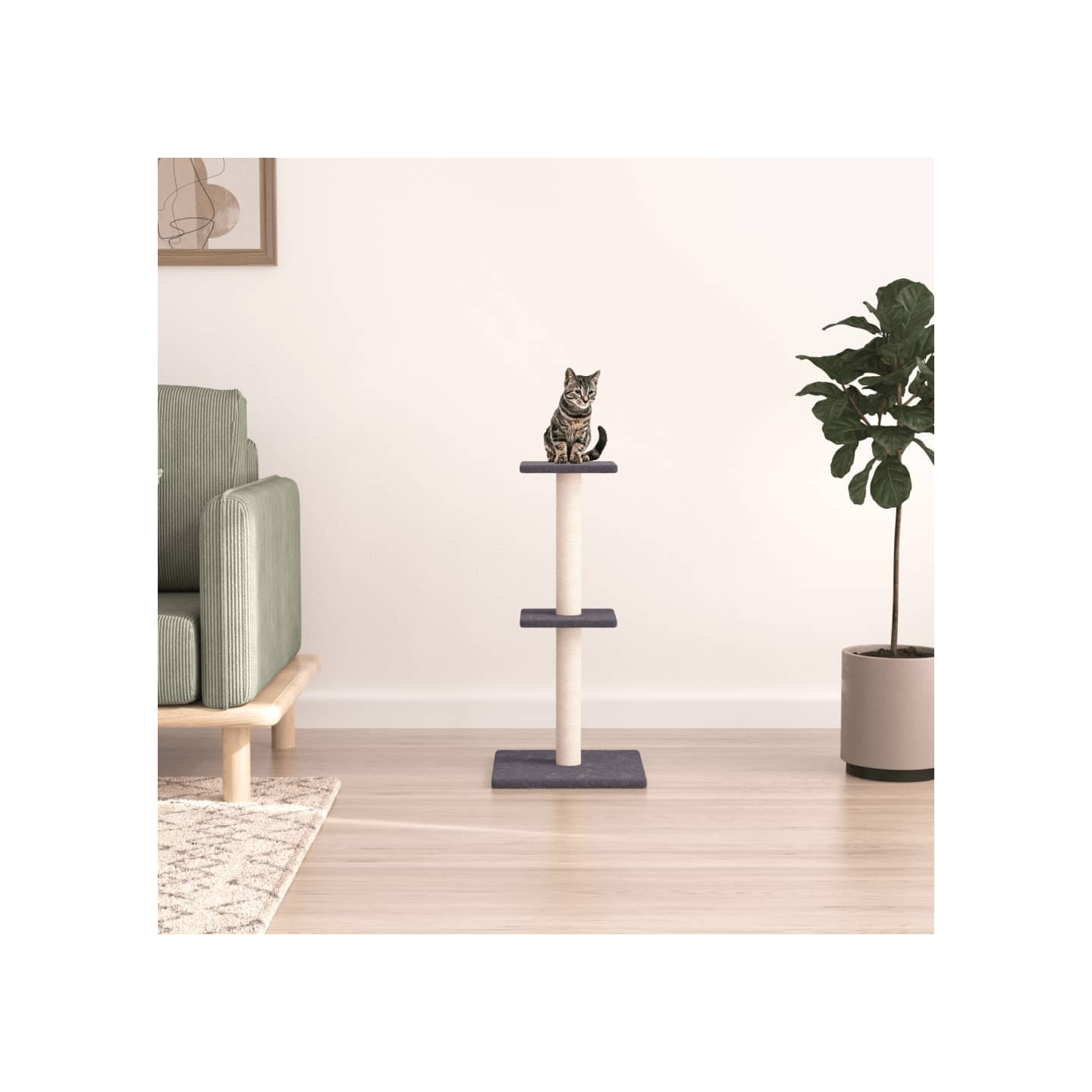 Arbre à chat avec griffoirs en sisal gris foncé 73 cm