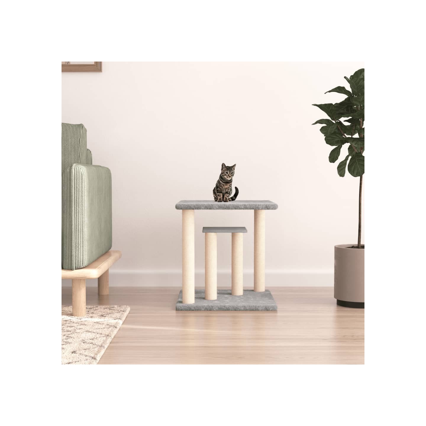 Arbres à chat avec plates-formes gris clair 50 cm