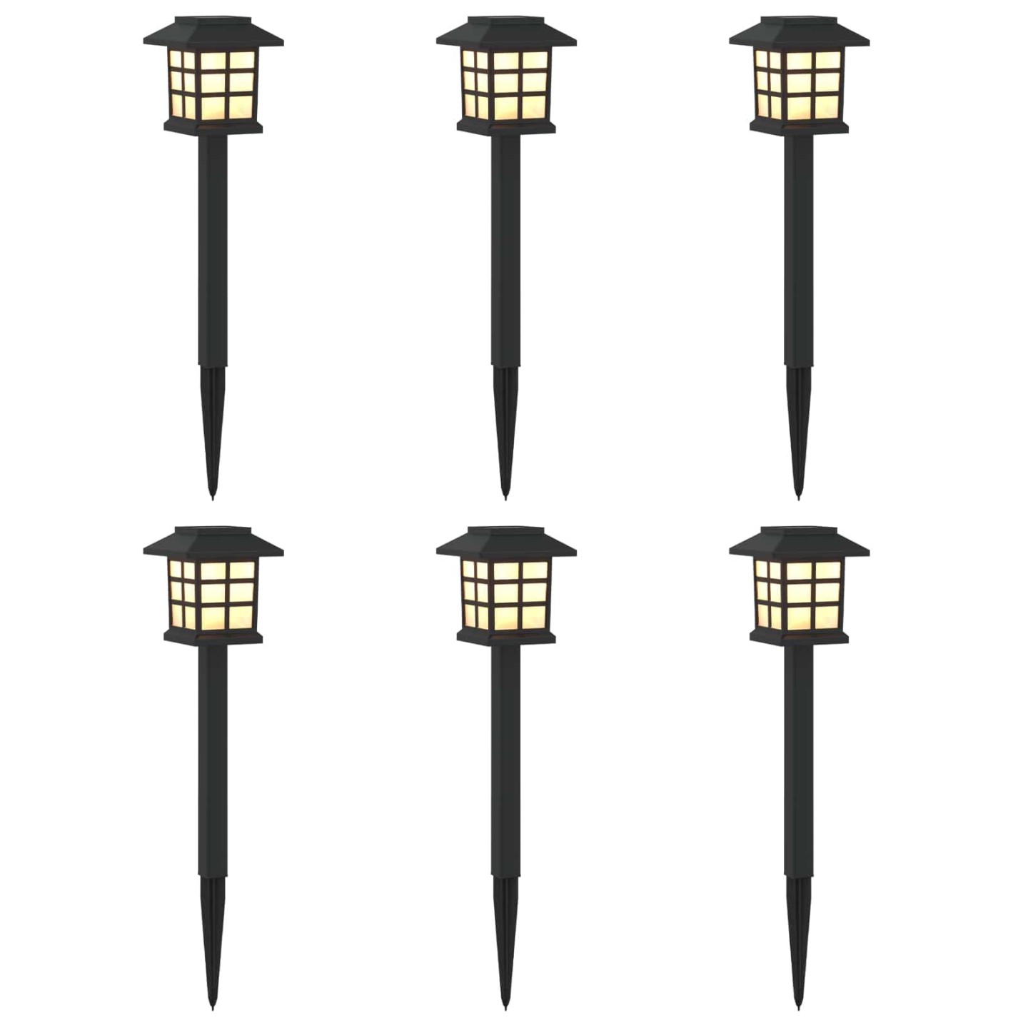 Lampes solaires extérieures avec pique de sol 6 pc Blanc chaud