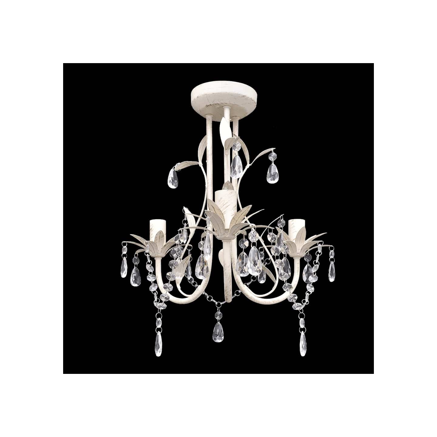 Lustre suspendu à cristaux Blanc élégant