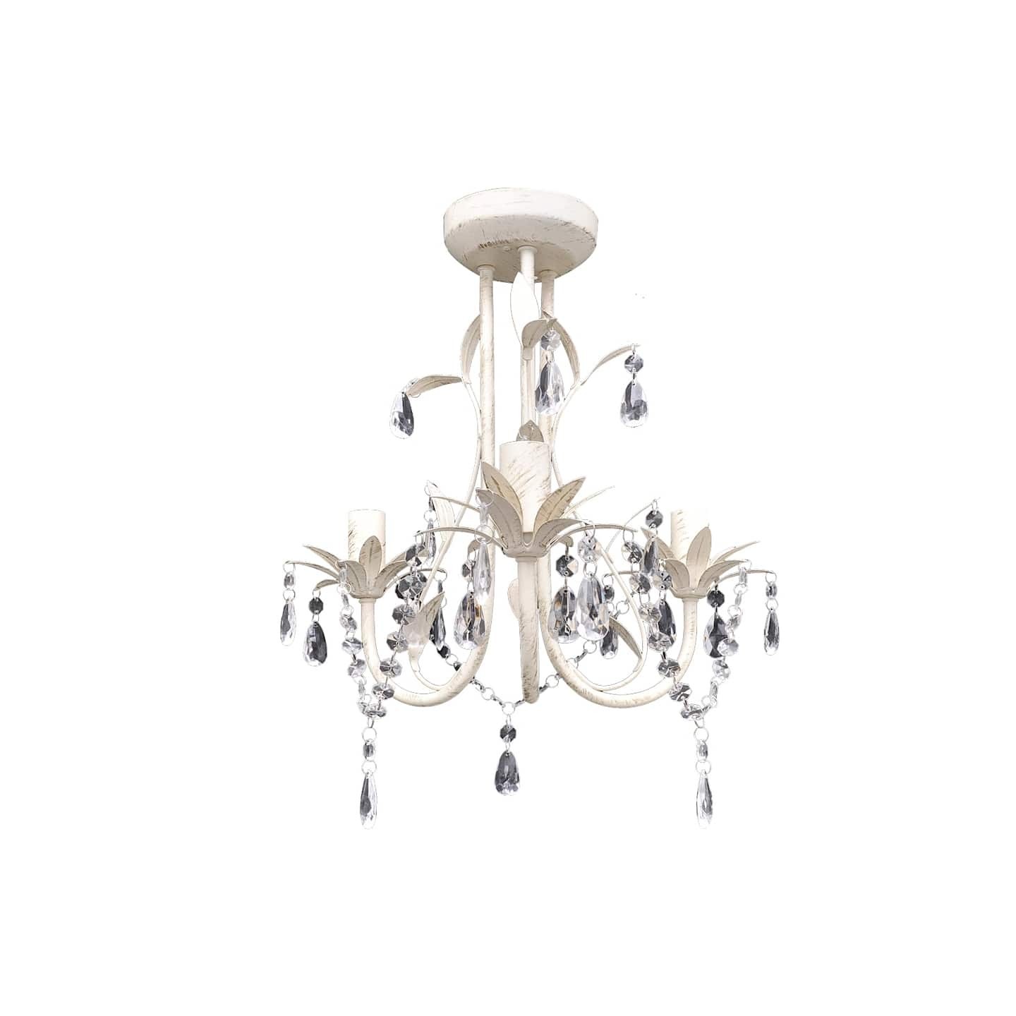 Lustre suspendu à cristaux Blanc élégant