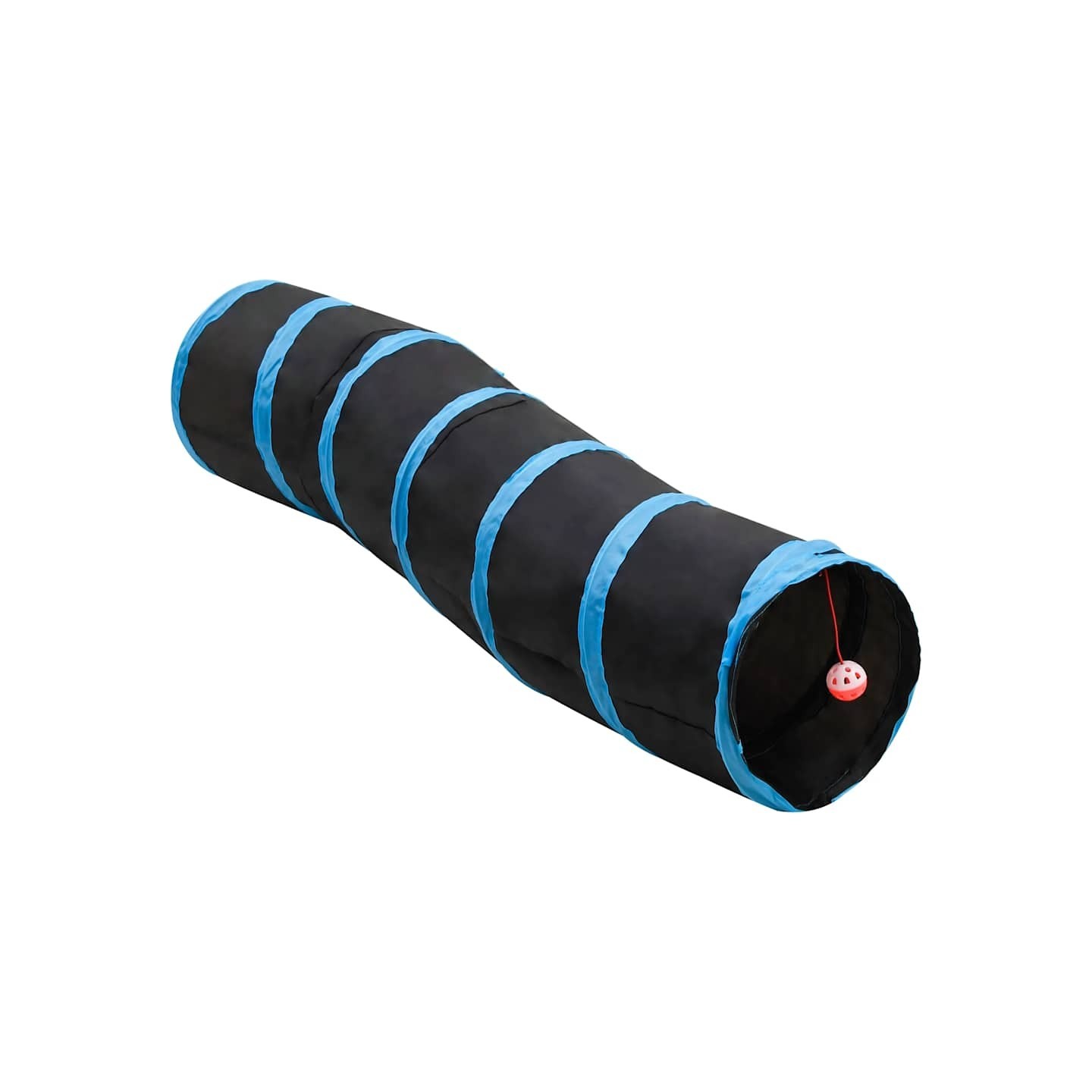 Tunnel pour chats en forme de S Noir et bleu 122 cm Polyester
