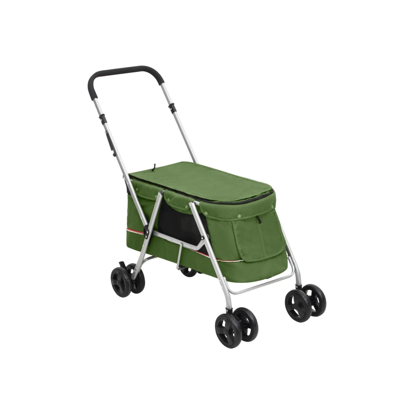Poussette pour chien pliante Vert 100x49x96 cm Tissu de lin