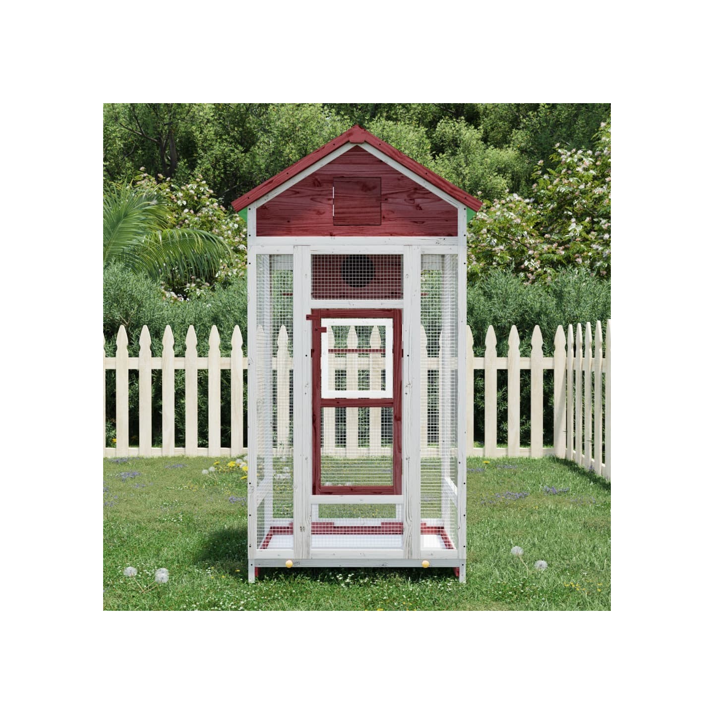 Maison à oiseaux moka 91,5x53x170 cm bois massif de pin