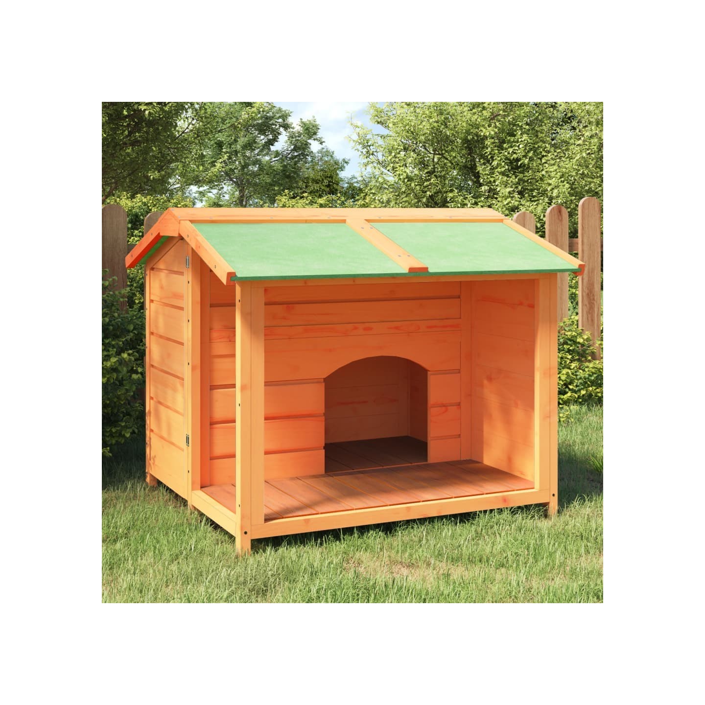 Chenil marron 96x87x80,5 cm bois de pin solide