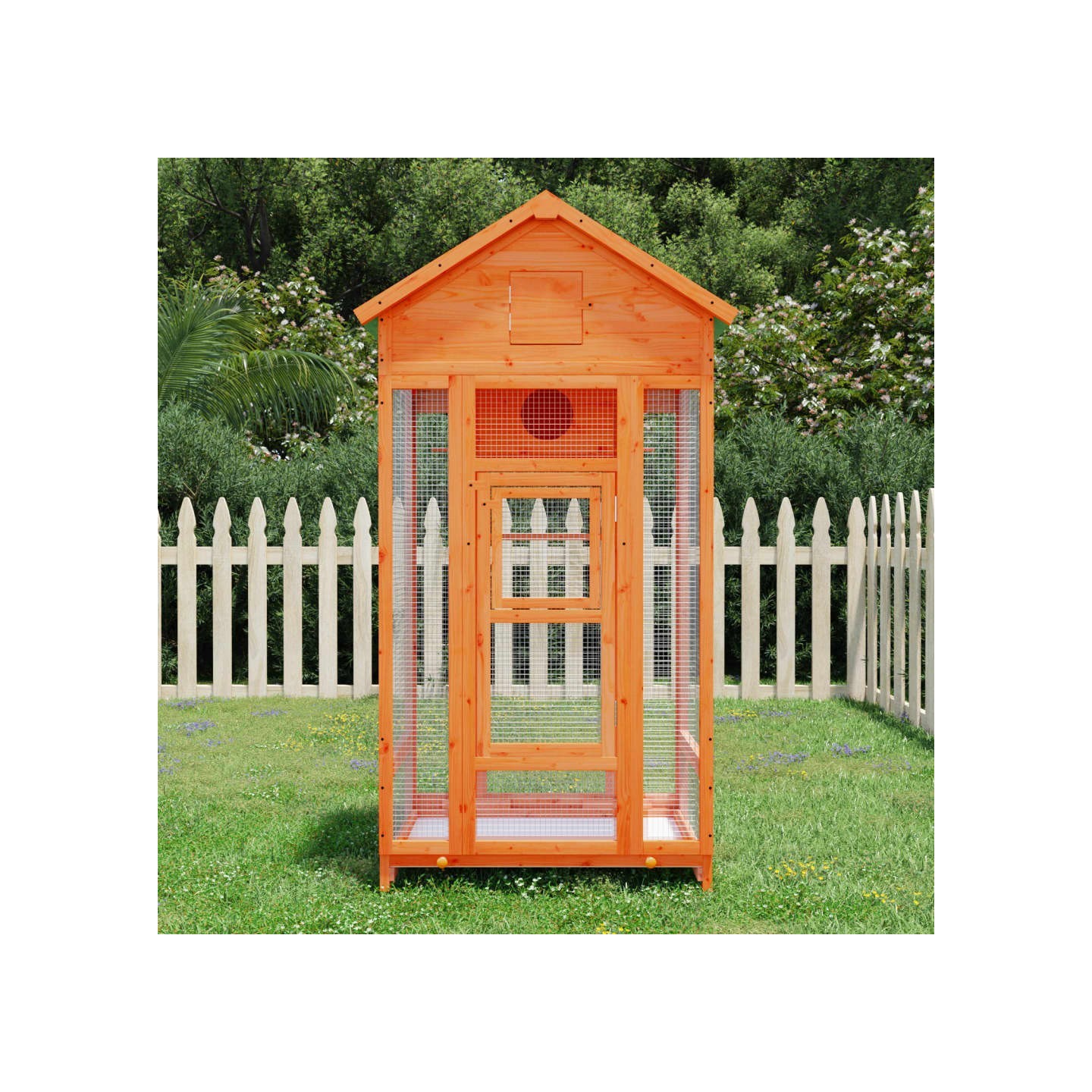 Maison à oiseaux marron 91,5x53x170 cm bois massif de pin