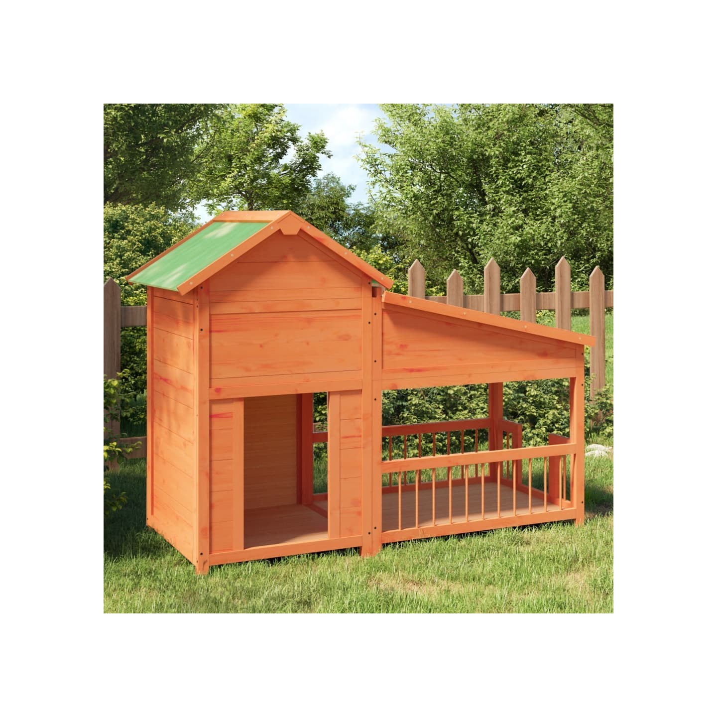 Chenil marron 143x60,5x109 cm bois de pin solide