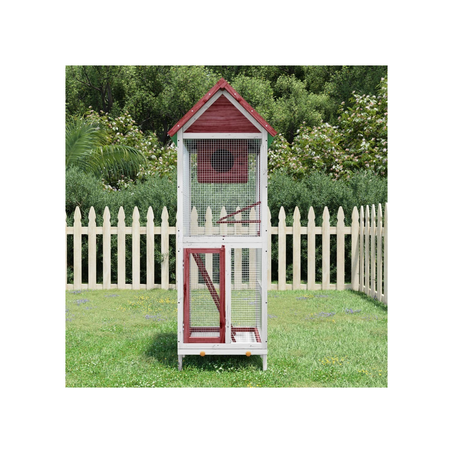Maison à oiseaux moka 60x58,5x160 cm bois massif de pin