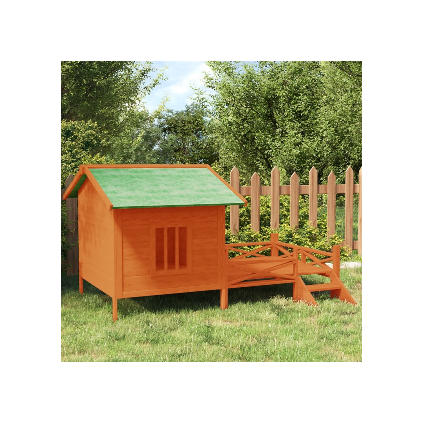 Chenil marron 159x120x88,5 cm bois de pin solide