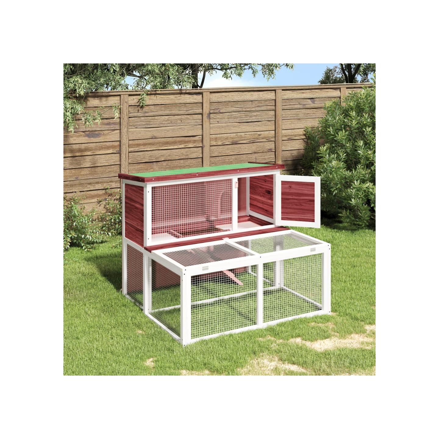 Clapier moka 102x90x84,5 cm bois de pin massif