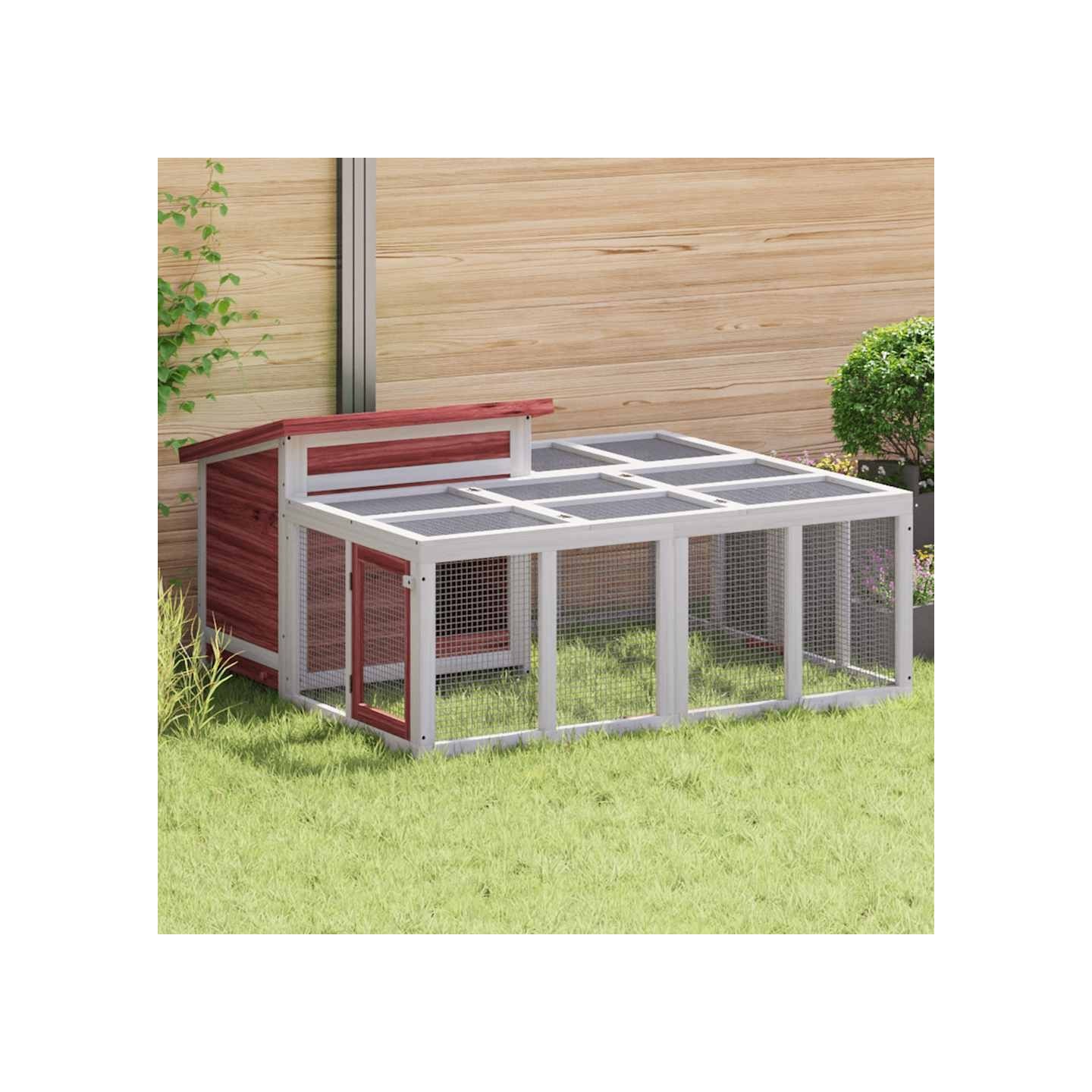 Clapier moka 144x123x67,5 cm bois de pin massif
