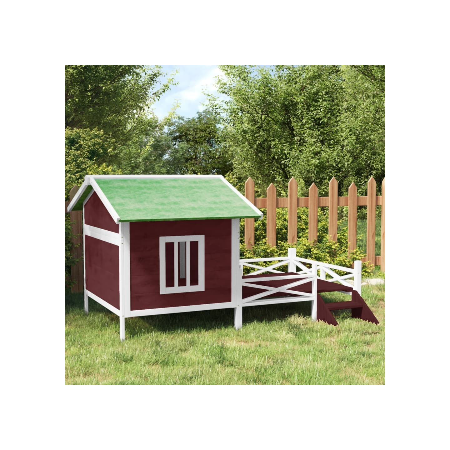 Chenil moka 159x120x88,5 cm bois de pin solide