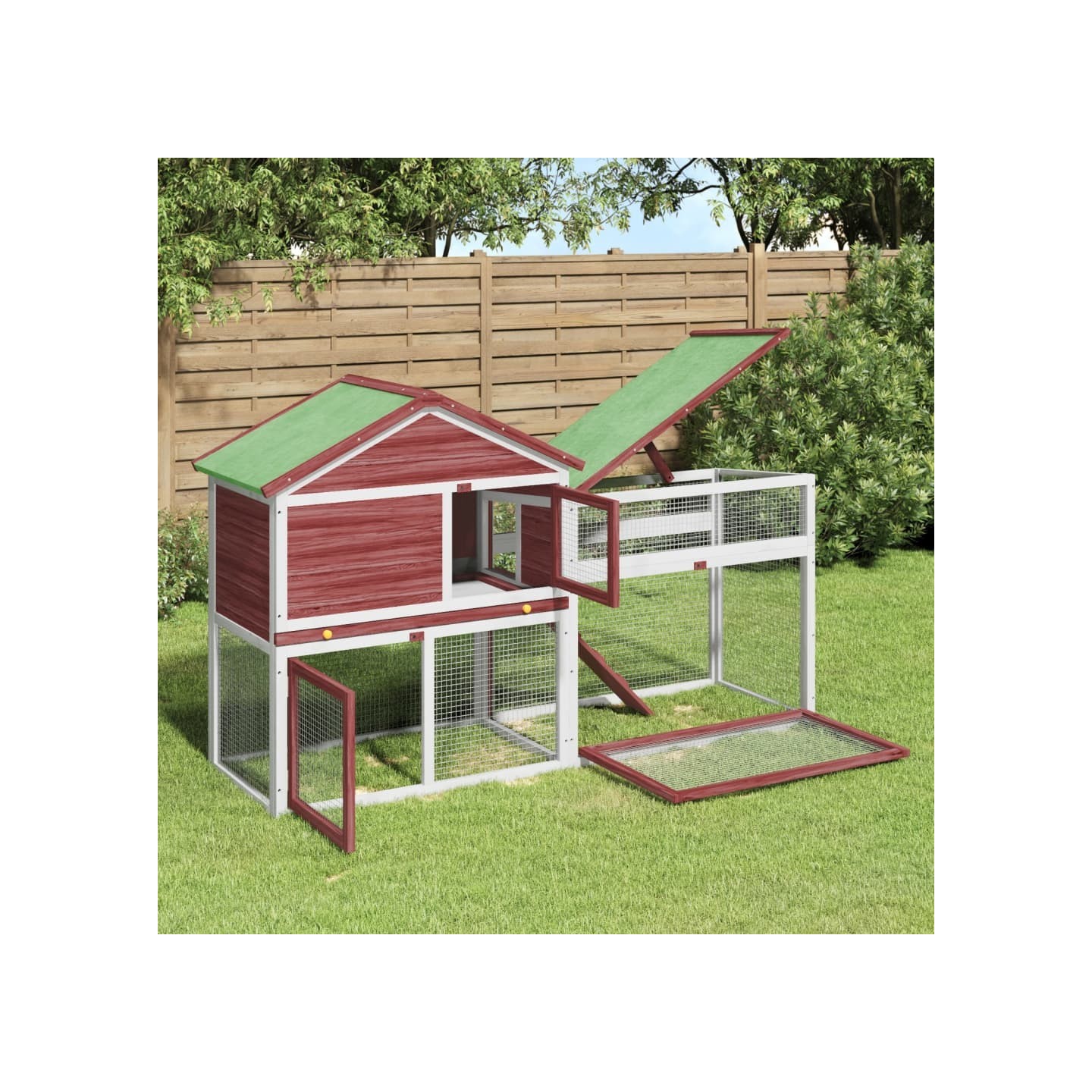 Clapier moka 185,5x60,5x109,5 cm bois de pin massif