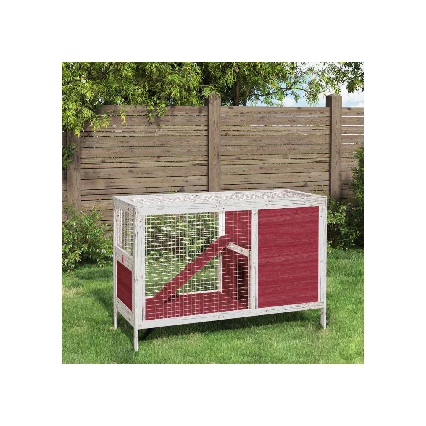 Clapier moka 103x44x69,5 cm bois de pin massif