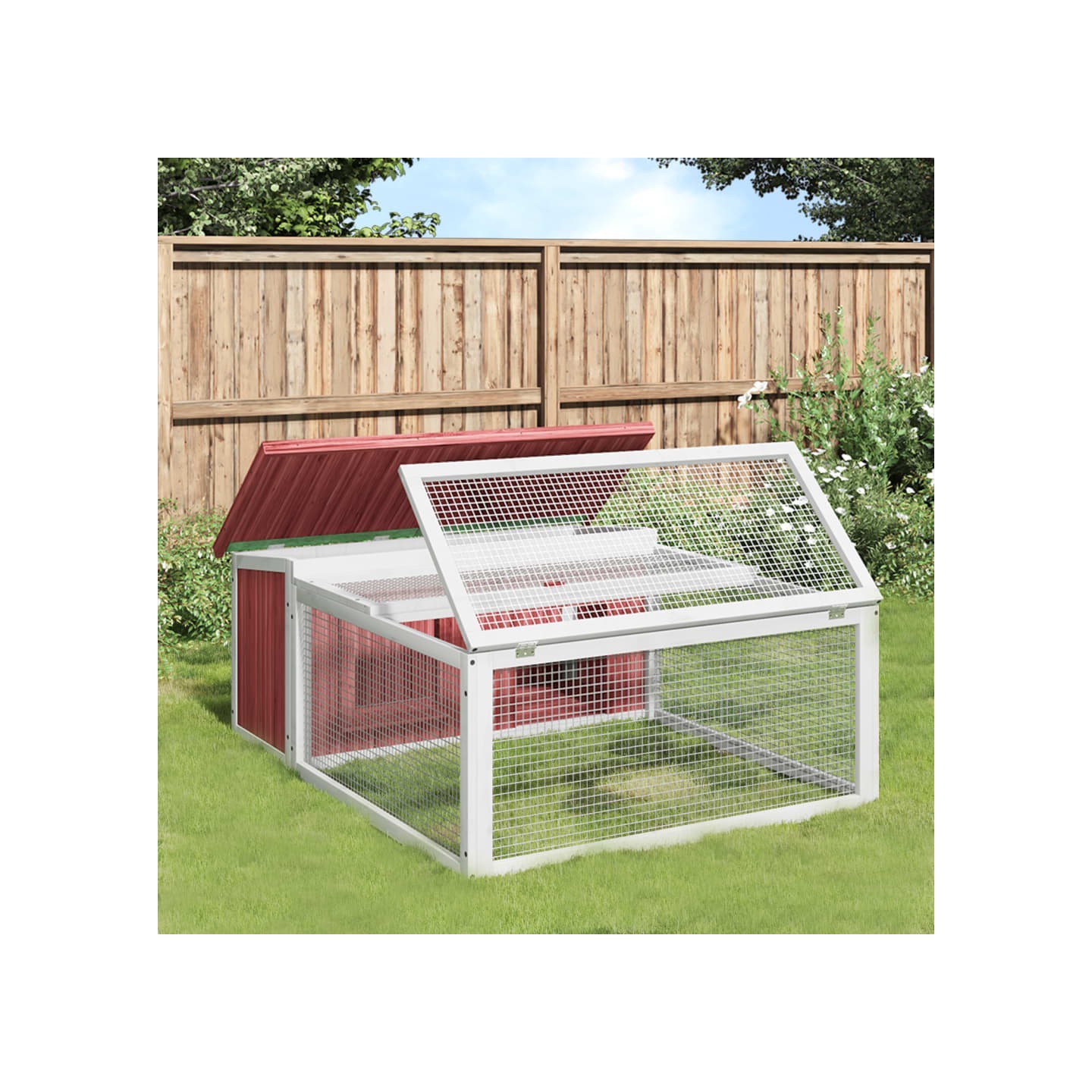 Clapier moka 117,5x97x47,5 cm bois de pin massif